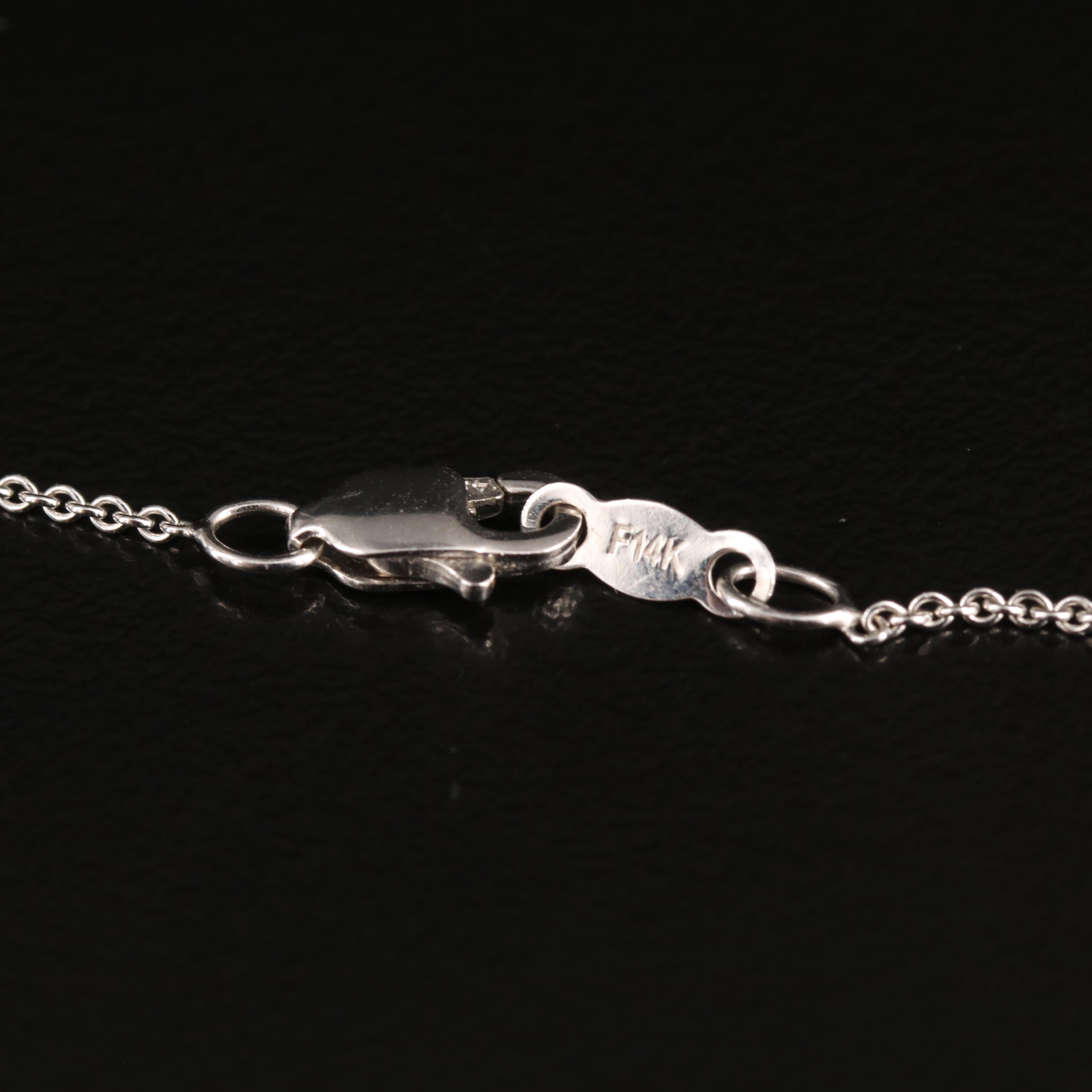 14K 1.10 CT Diamond Solitaire Pendant Necklace