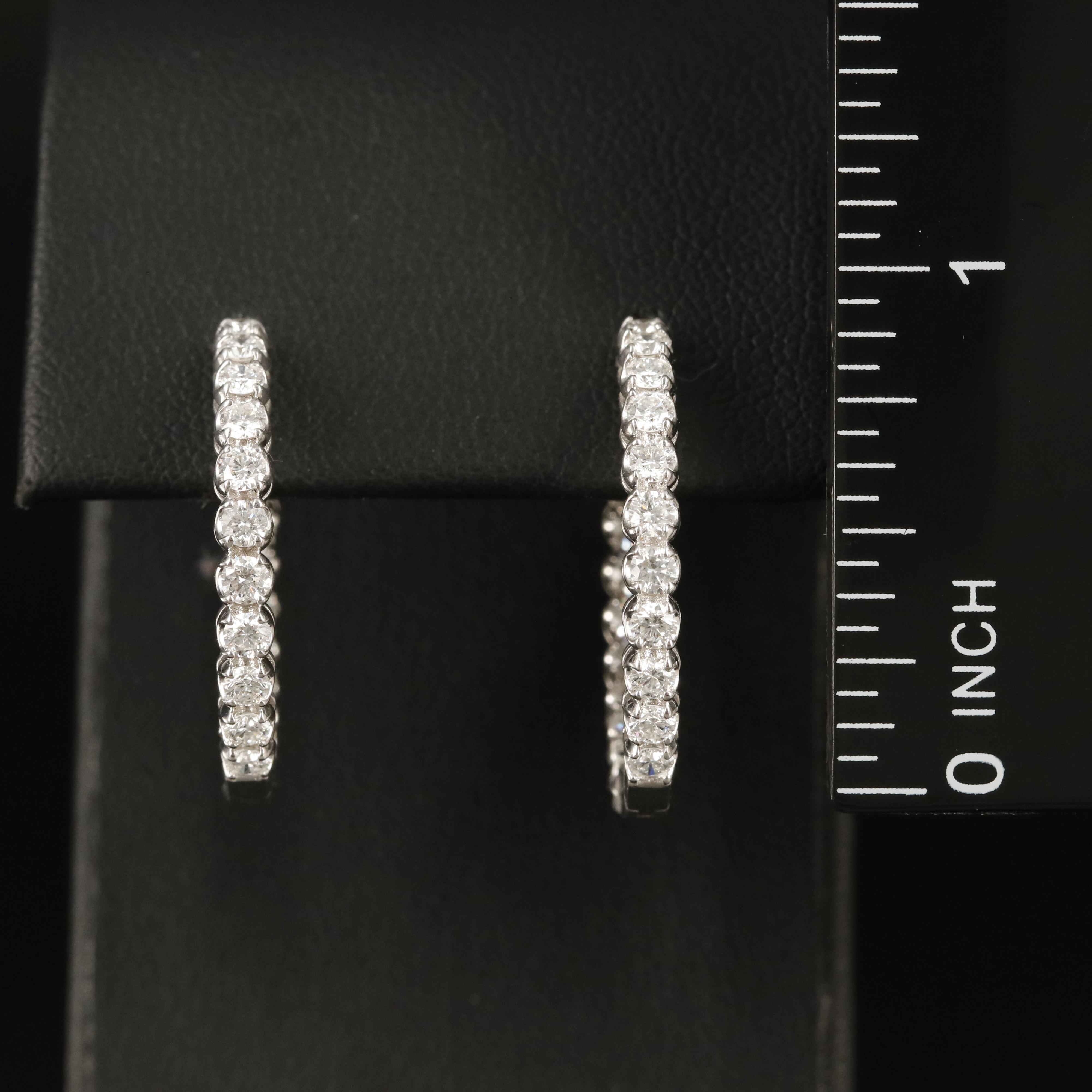 14K 1.71 CTW Diamond Inside-Out Hoop Earrings