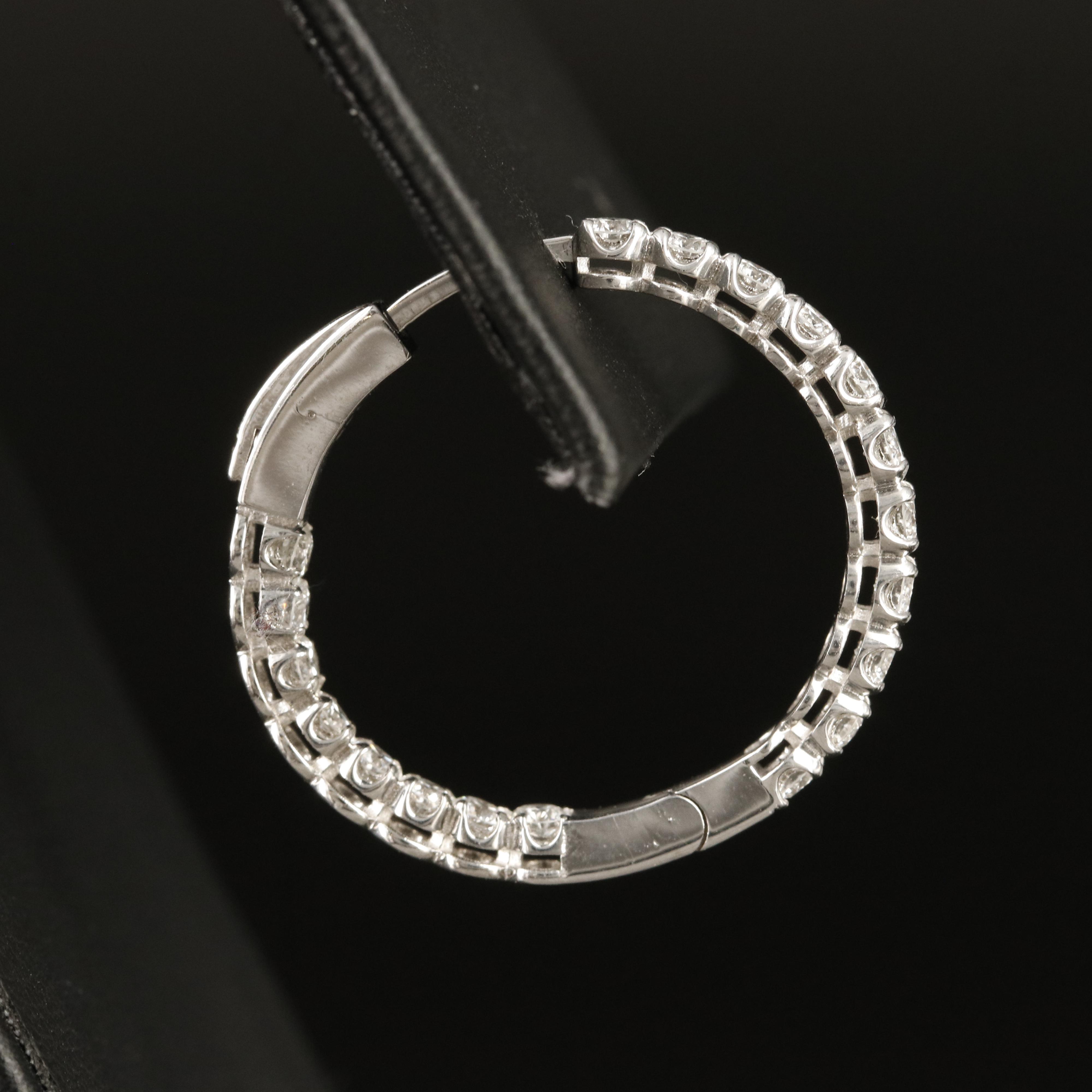 14K 1.71 CTW Diamond Inside-Out Hoop Earrings
