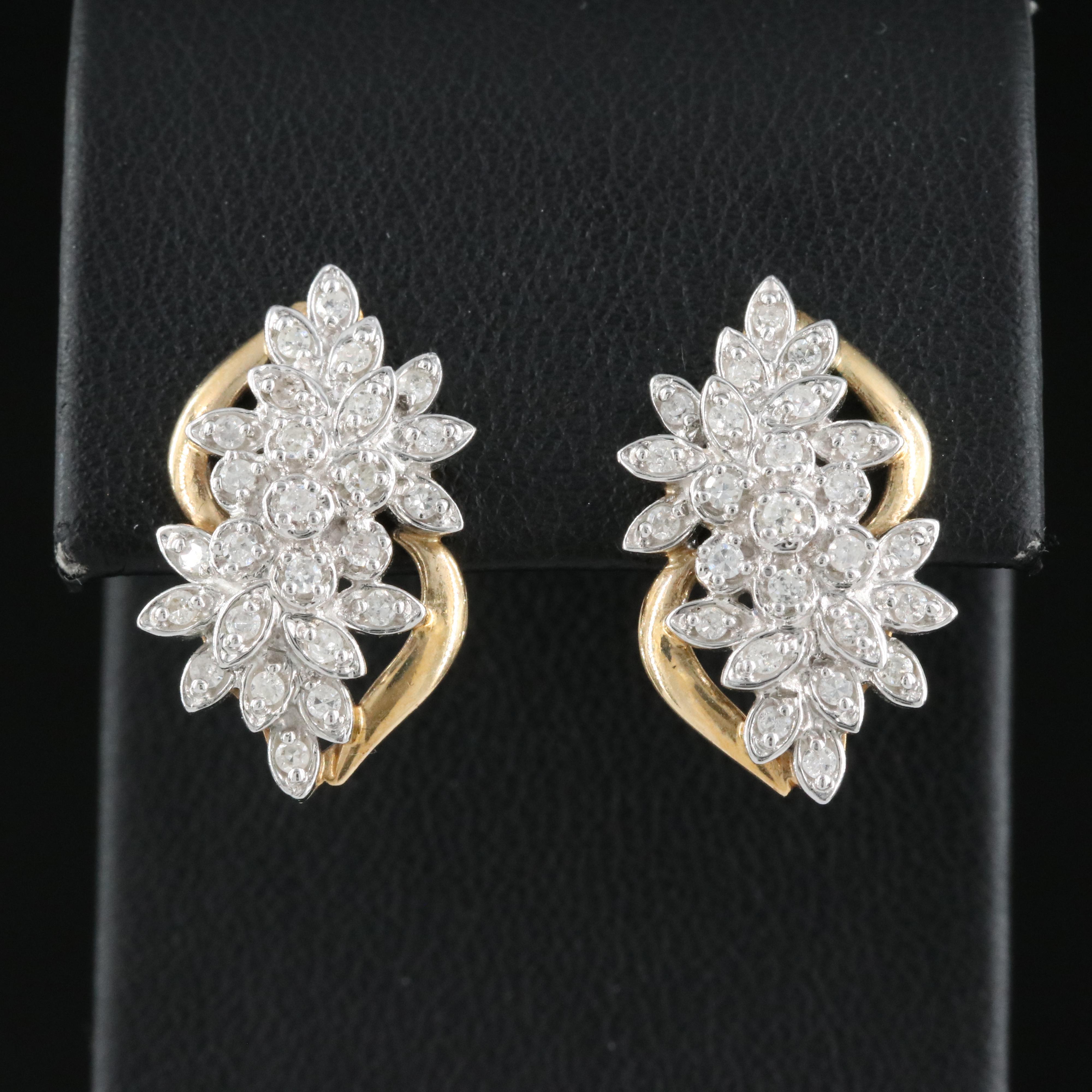 14K 0.51 CTW Diamond Cluster Earrings