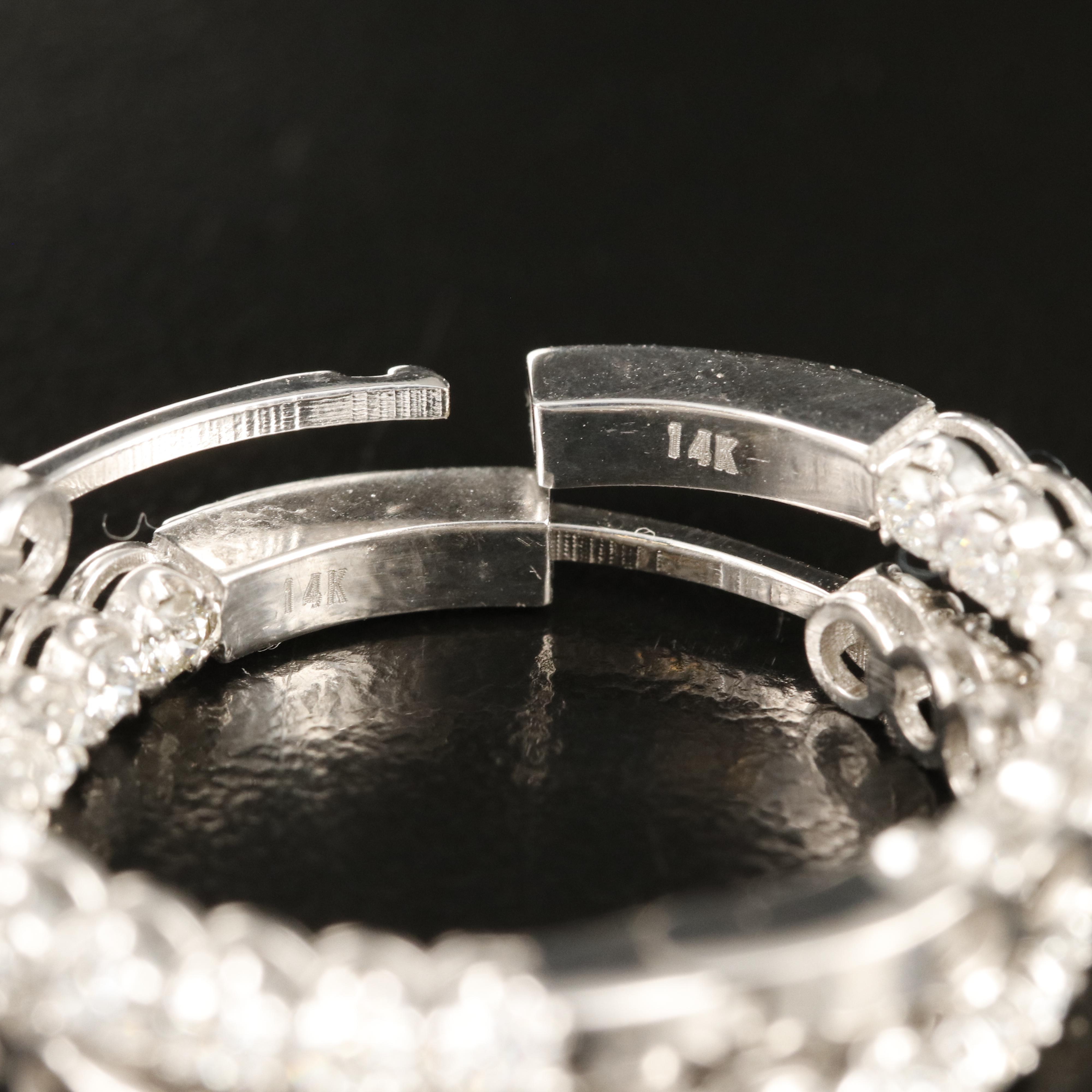 14K 1.71 CTW Diamond Inside-Out Hoop Earrings