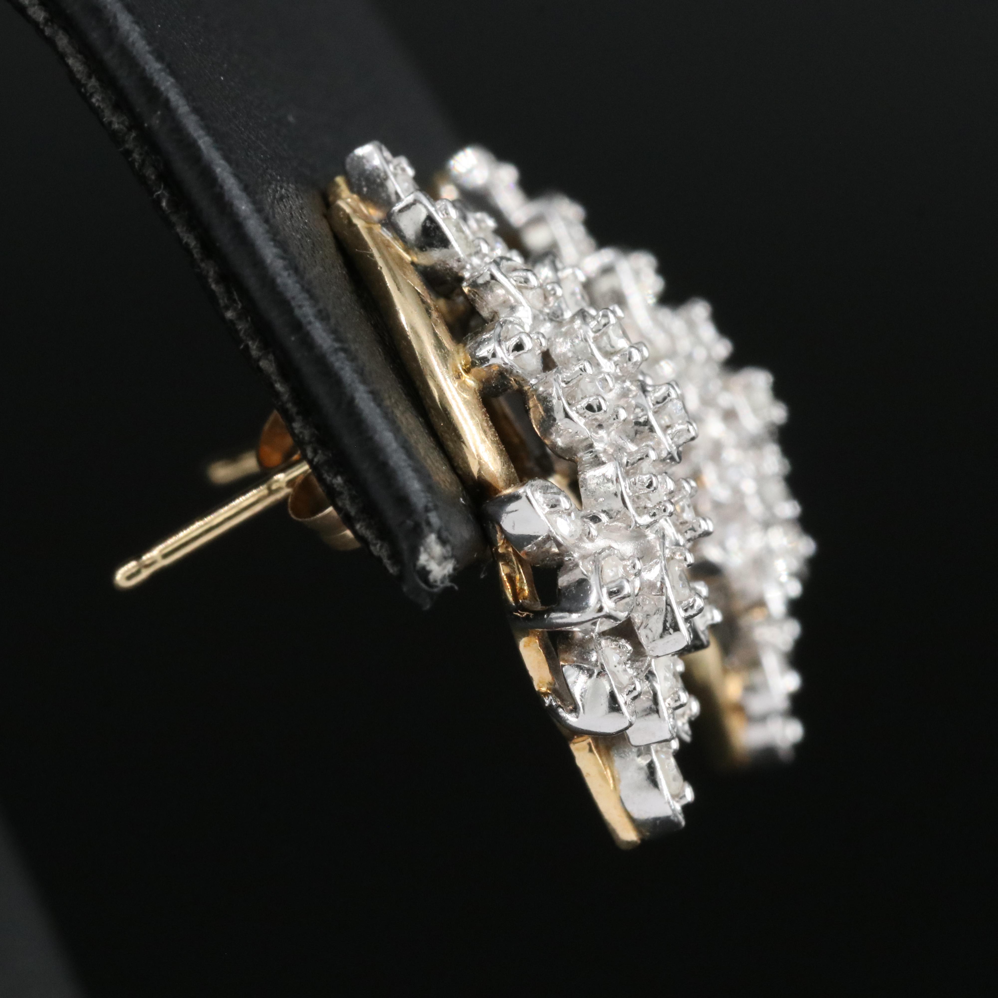 14K 0.51 CTW Diamond Cluster Earrings