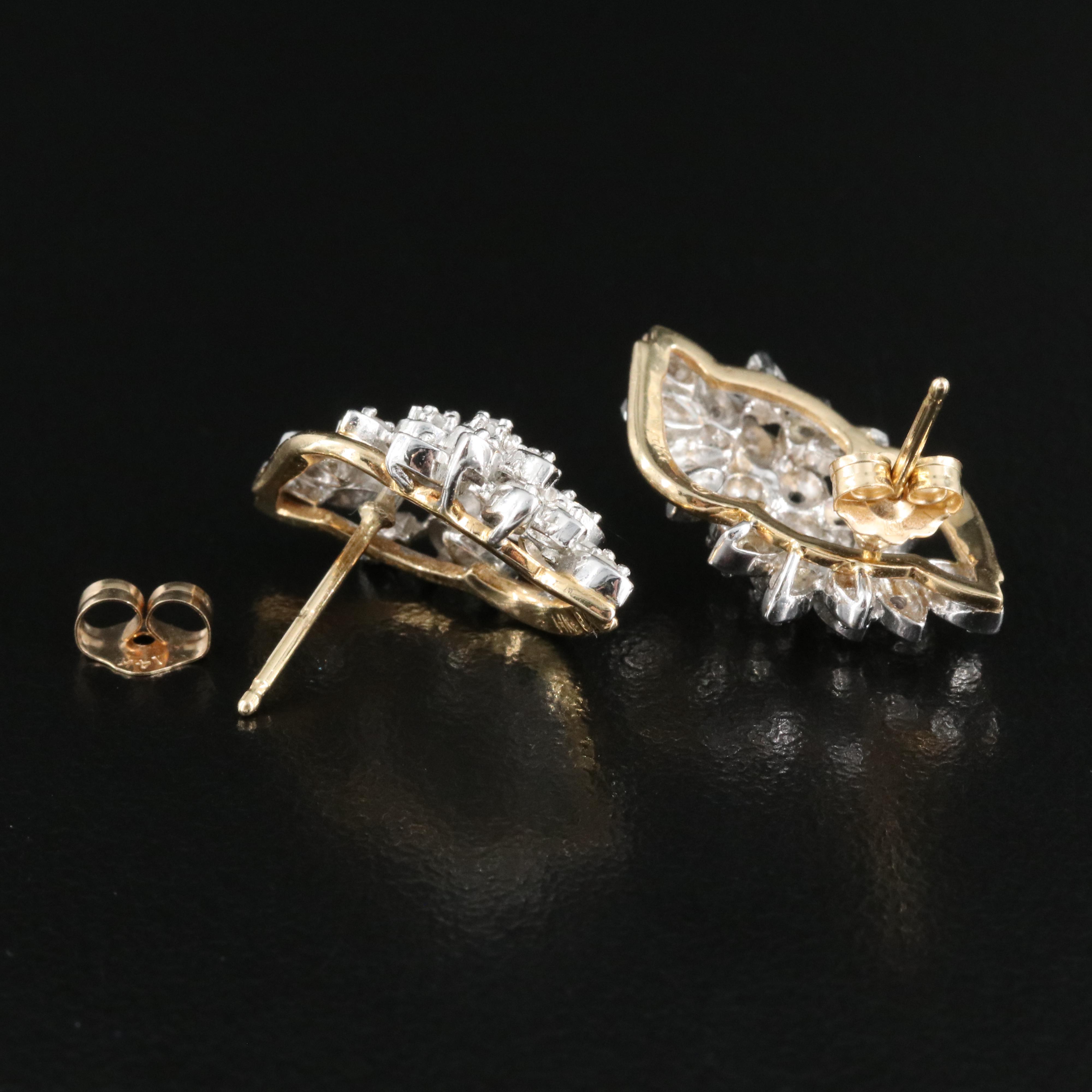 14K 0.51 CTW Diamond Cluster Earrings