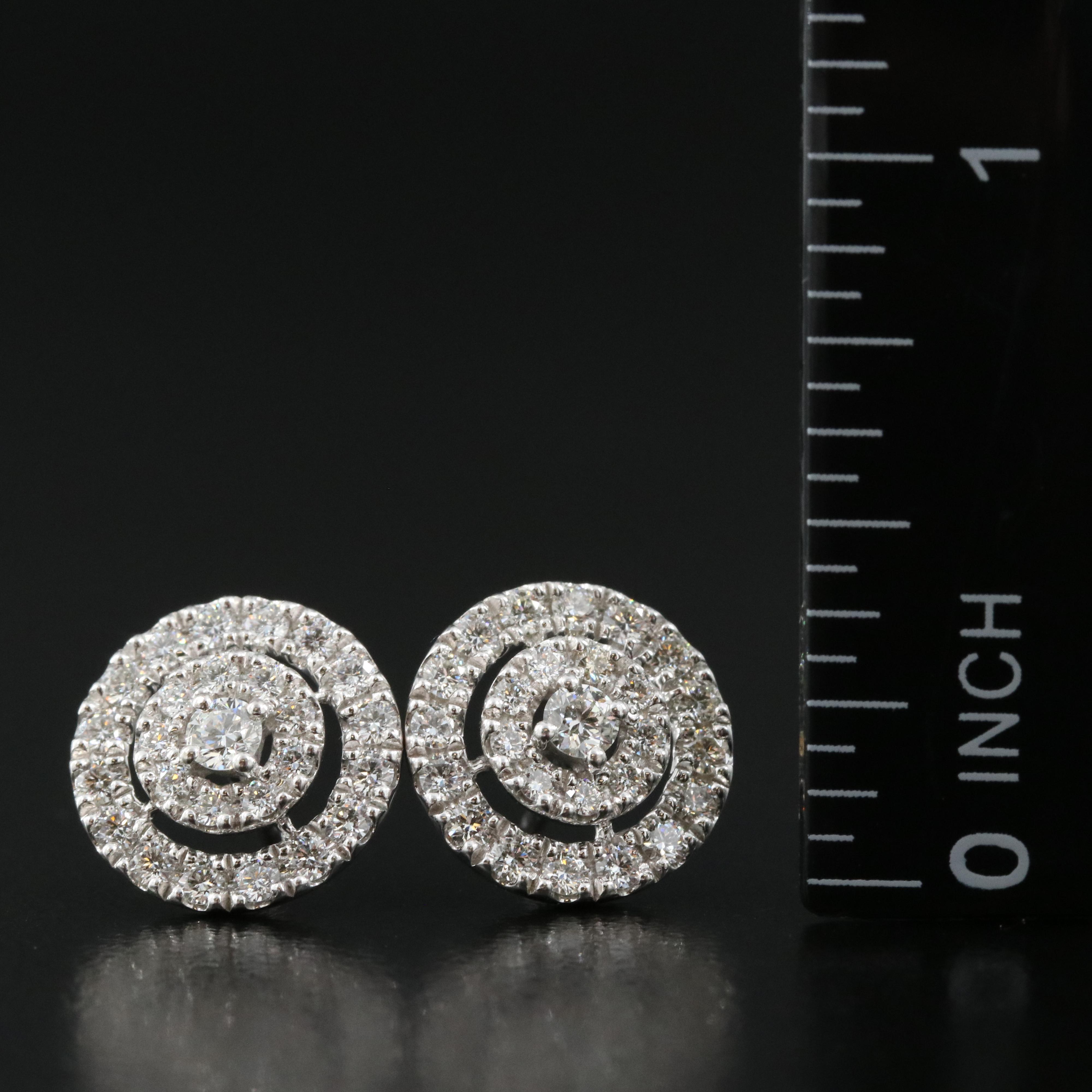 Hearts on Fire 18K 0.95 CTW Diamond Concentric Circle Earrings