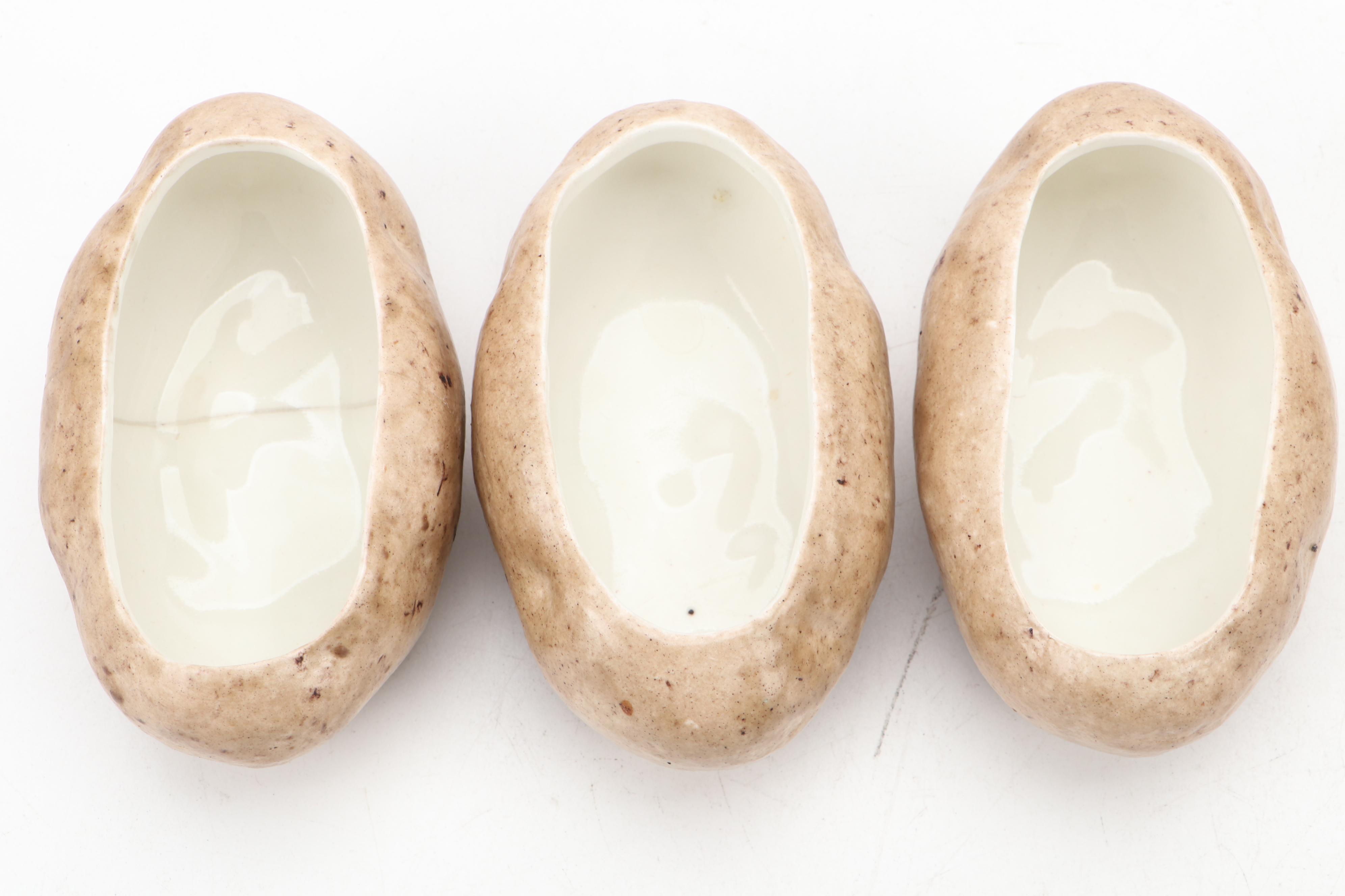 McNees Pottery and Other Ceramic Potato Shaped Dishes