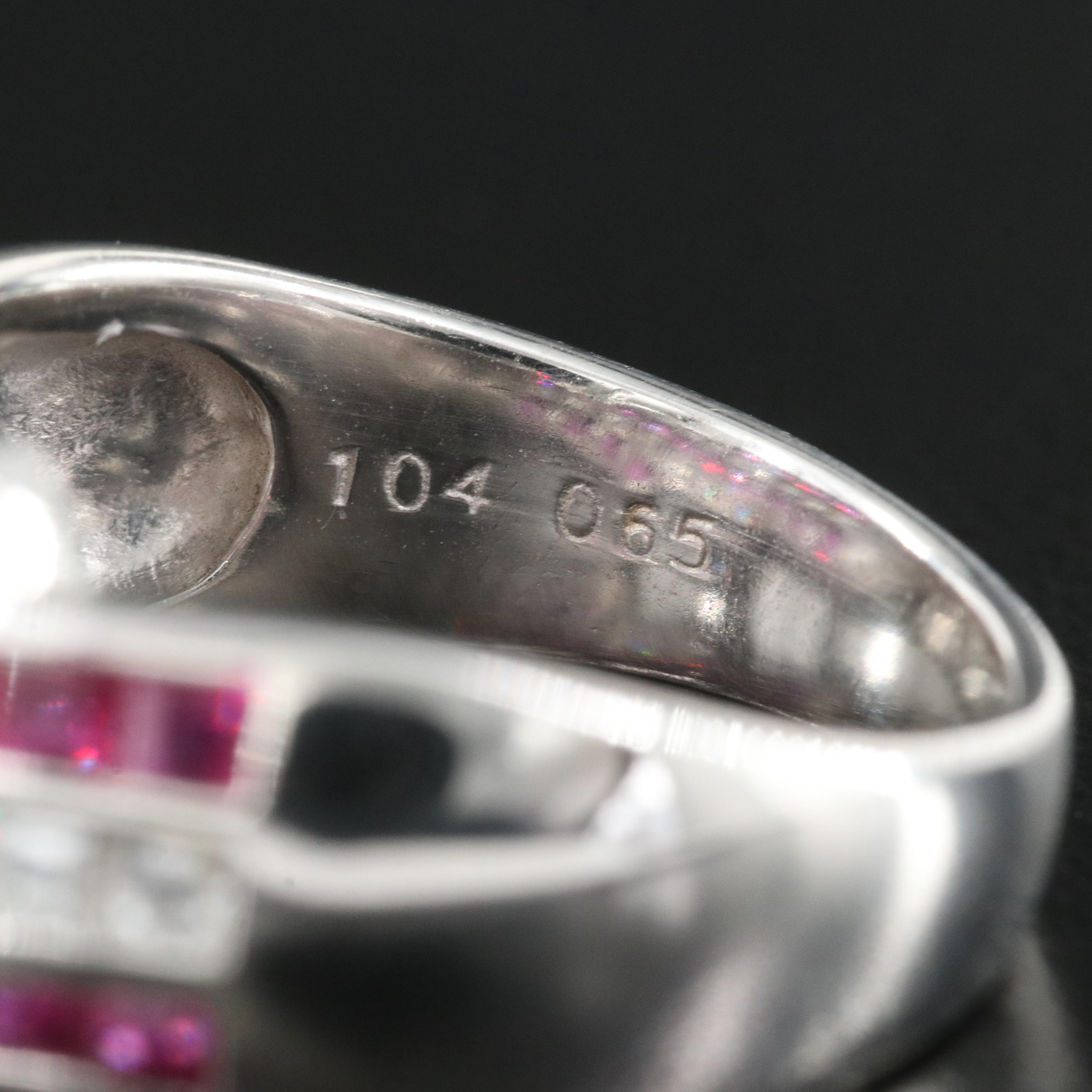 Platinum 0.65 CTW Diamond and Ruby Ring