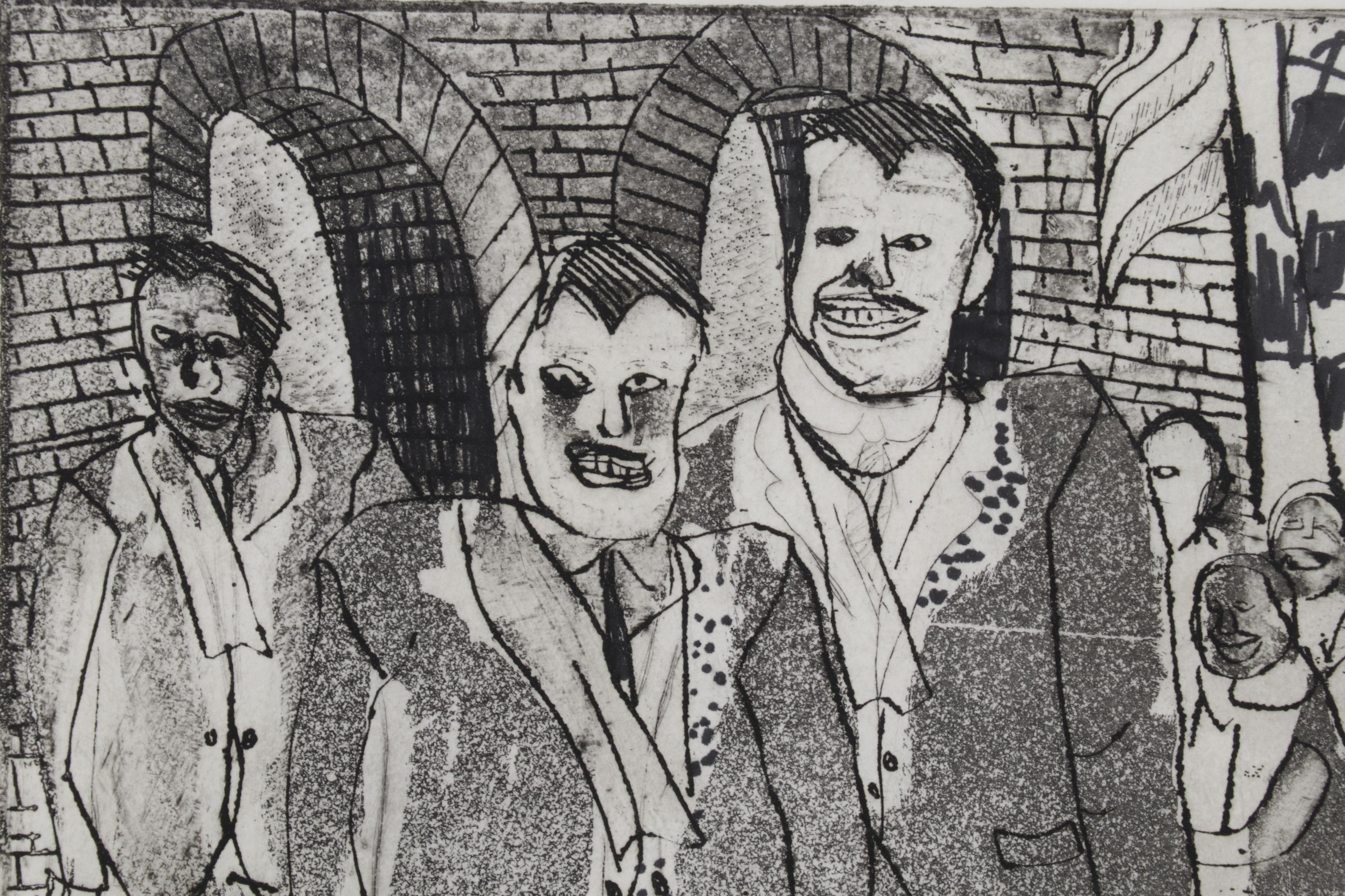 Sidney Chafetz Etching and Aquatint "Candidates," 1966