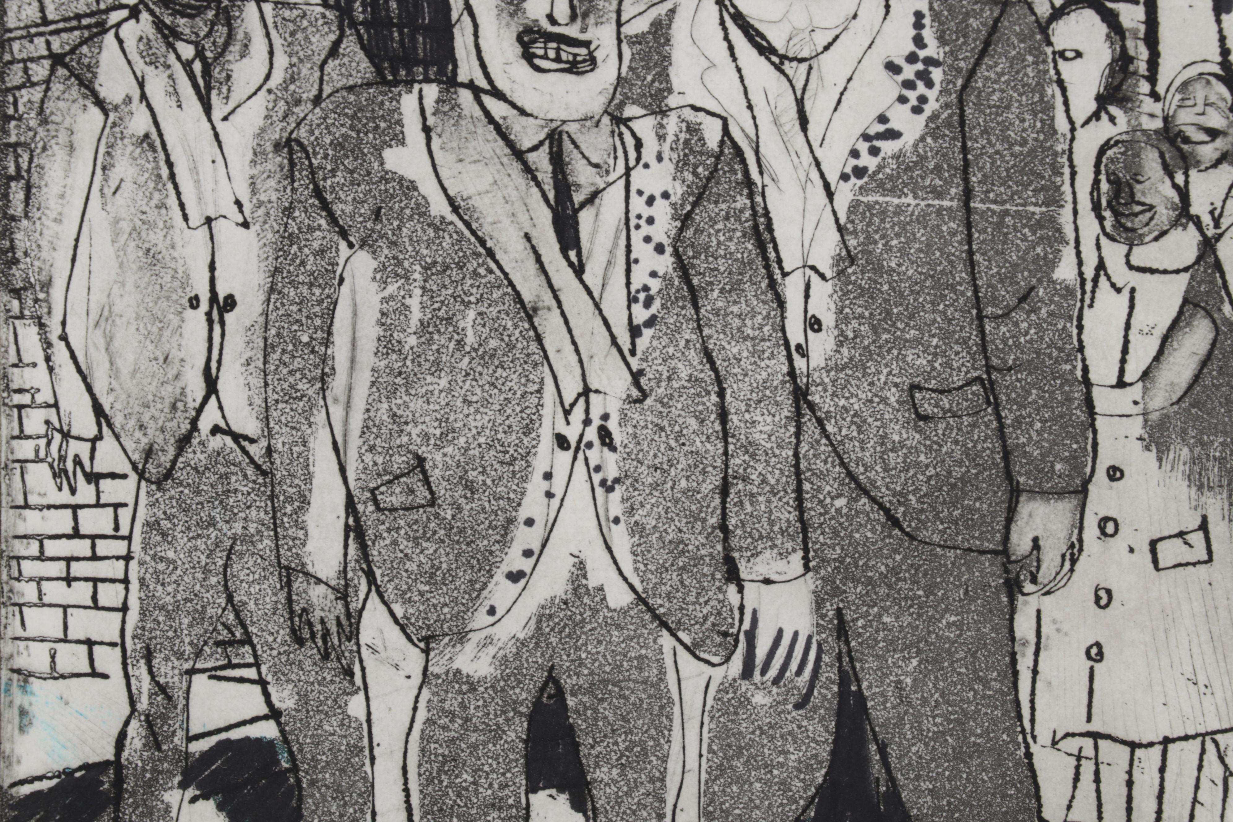 Sidney Chafetz Etching and Aquatint "Candidates," 1966
