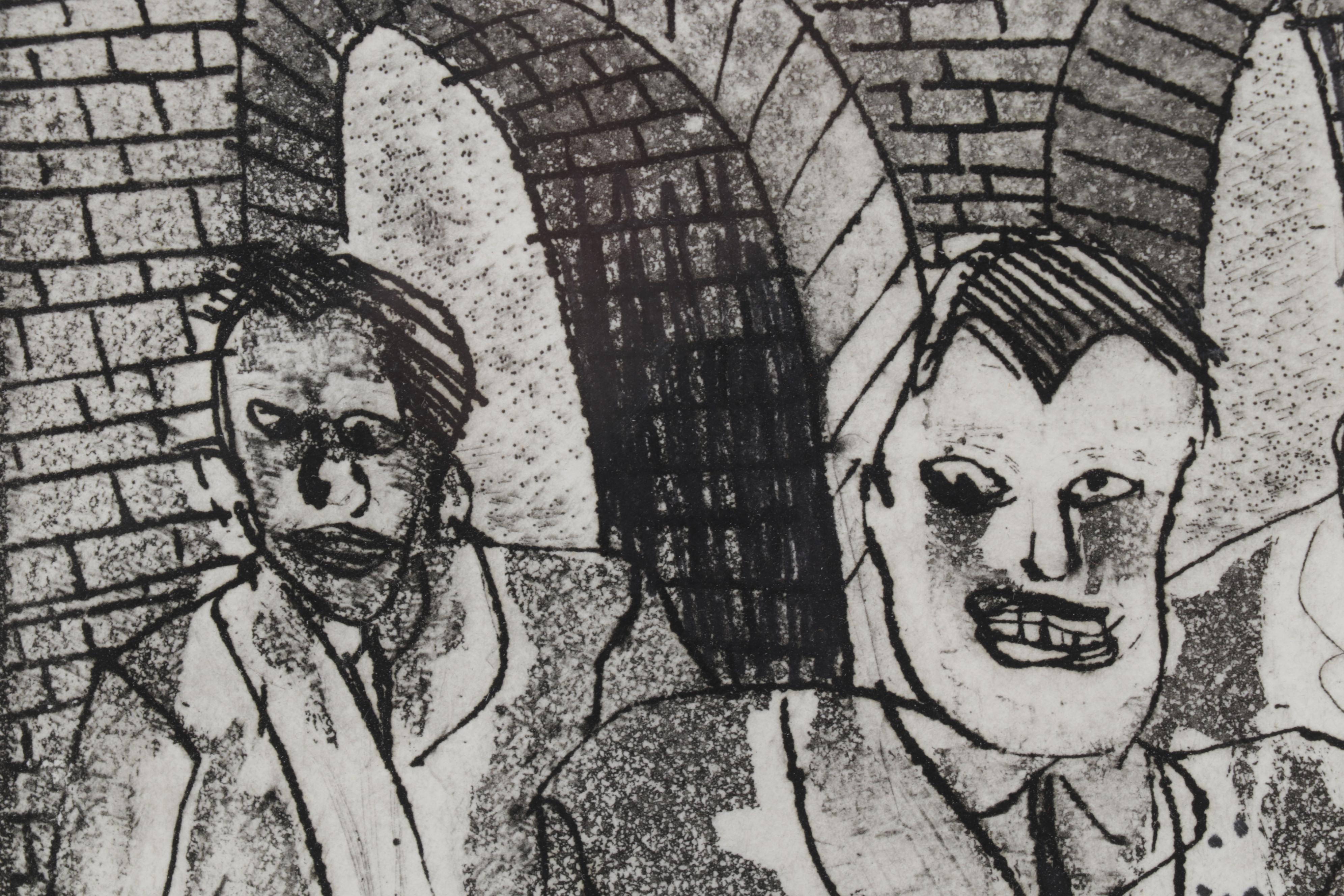 Sidney Chafetz Etching and Aquatint "Candidates," 1966