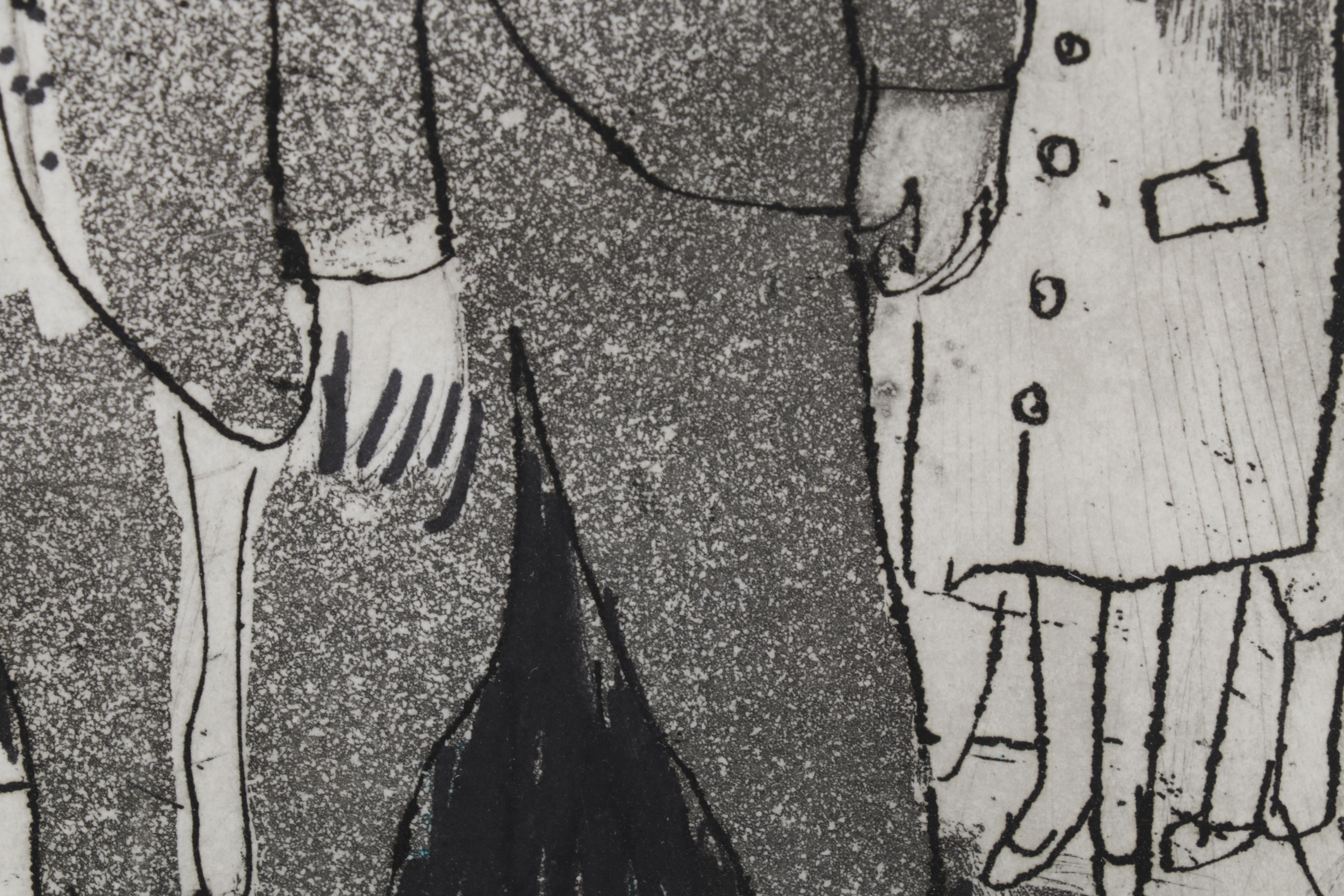 Sidney Chafetz Etching and Aquatint "Candidates," 1966