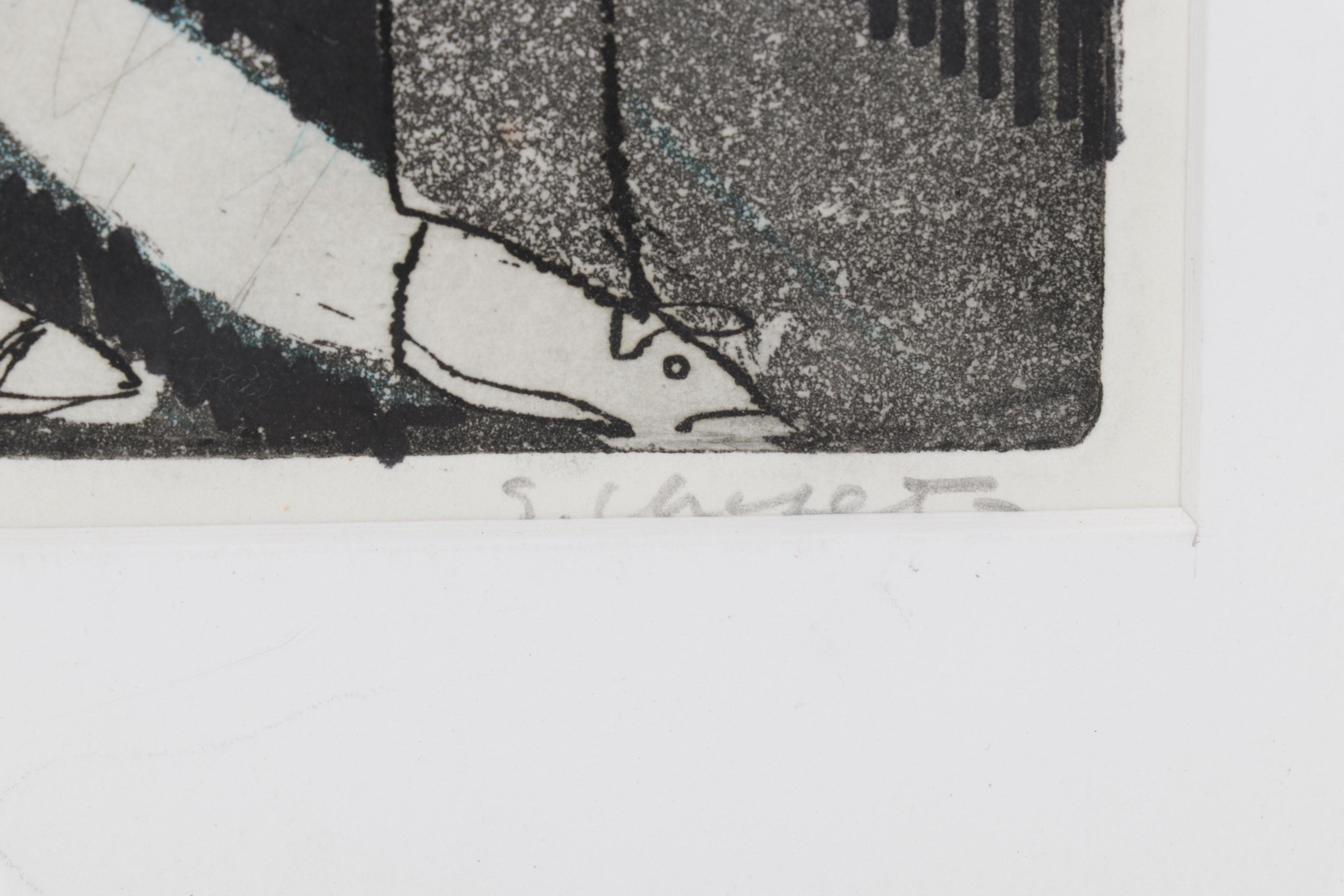 Sidney Chafetz Etching and Aquatint "Candidates," 1966