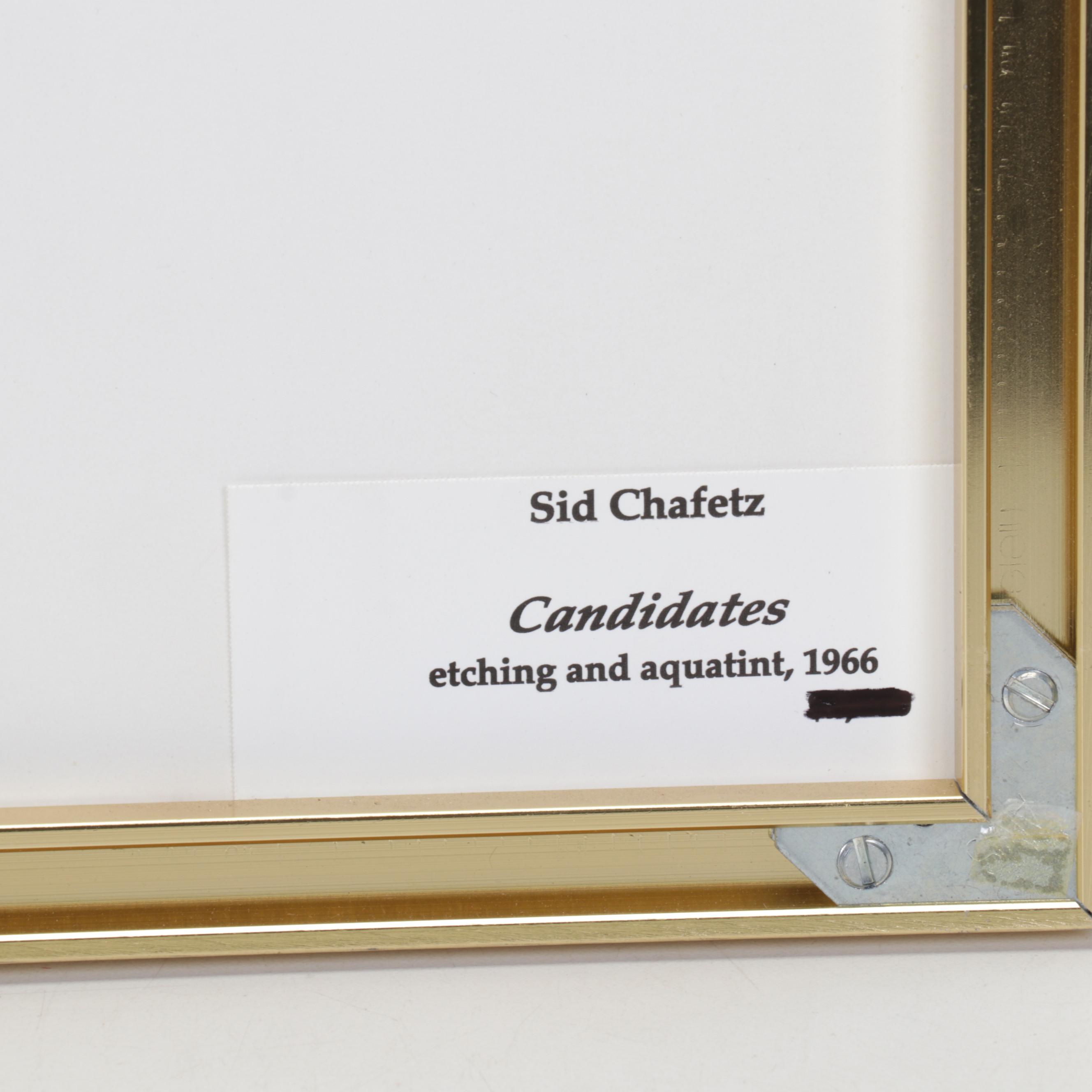 Sidney Chafetz Etching and Aquatint "Candidates," 1966