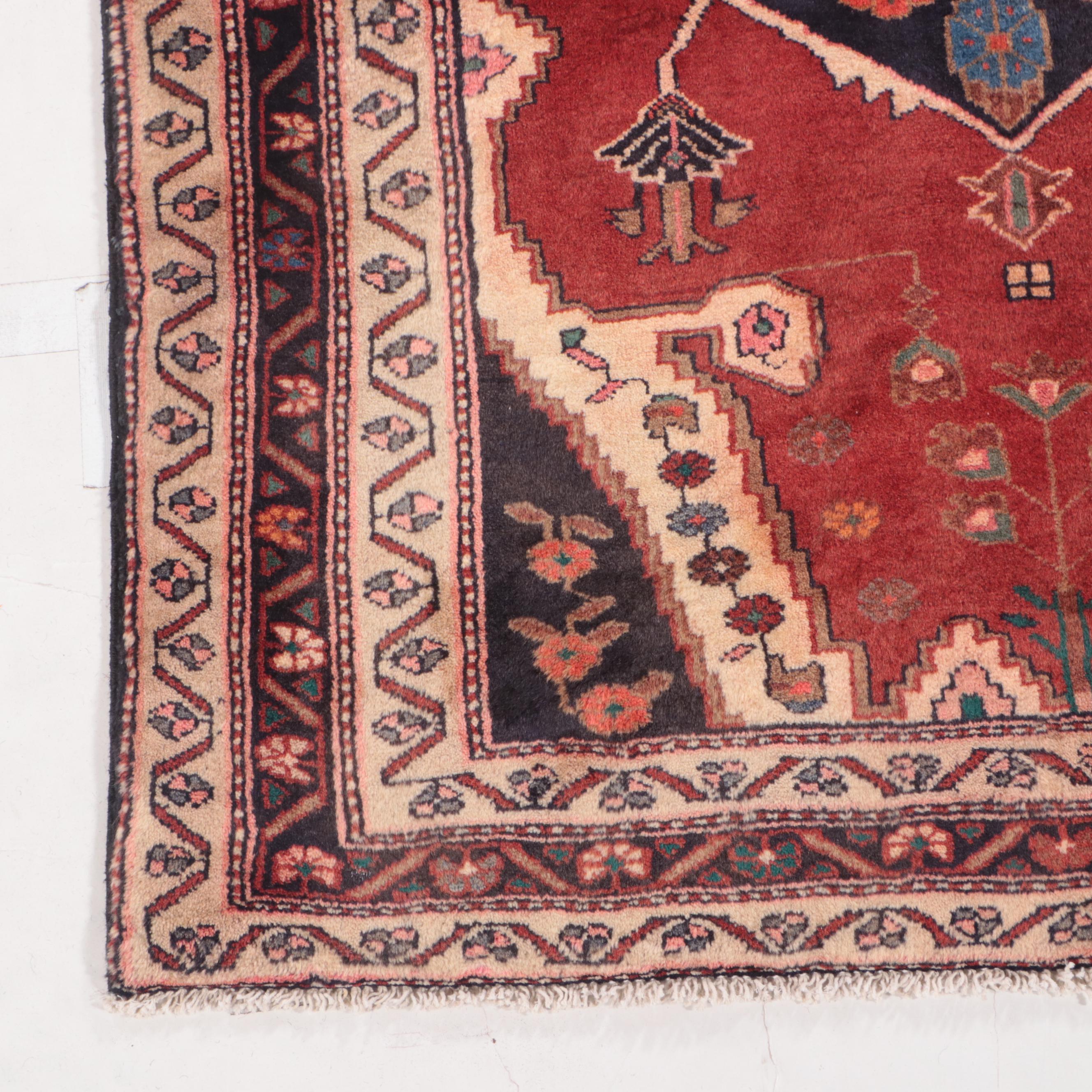 3'10 x 11'3 Hand-Knotted Persian Hamadan Carpet Runner Long Rug