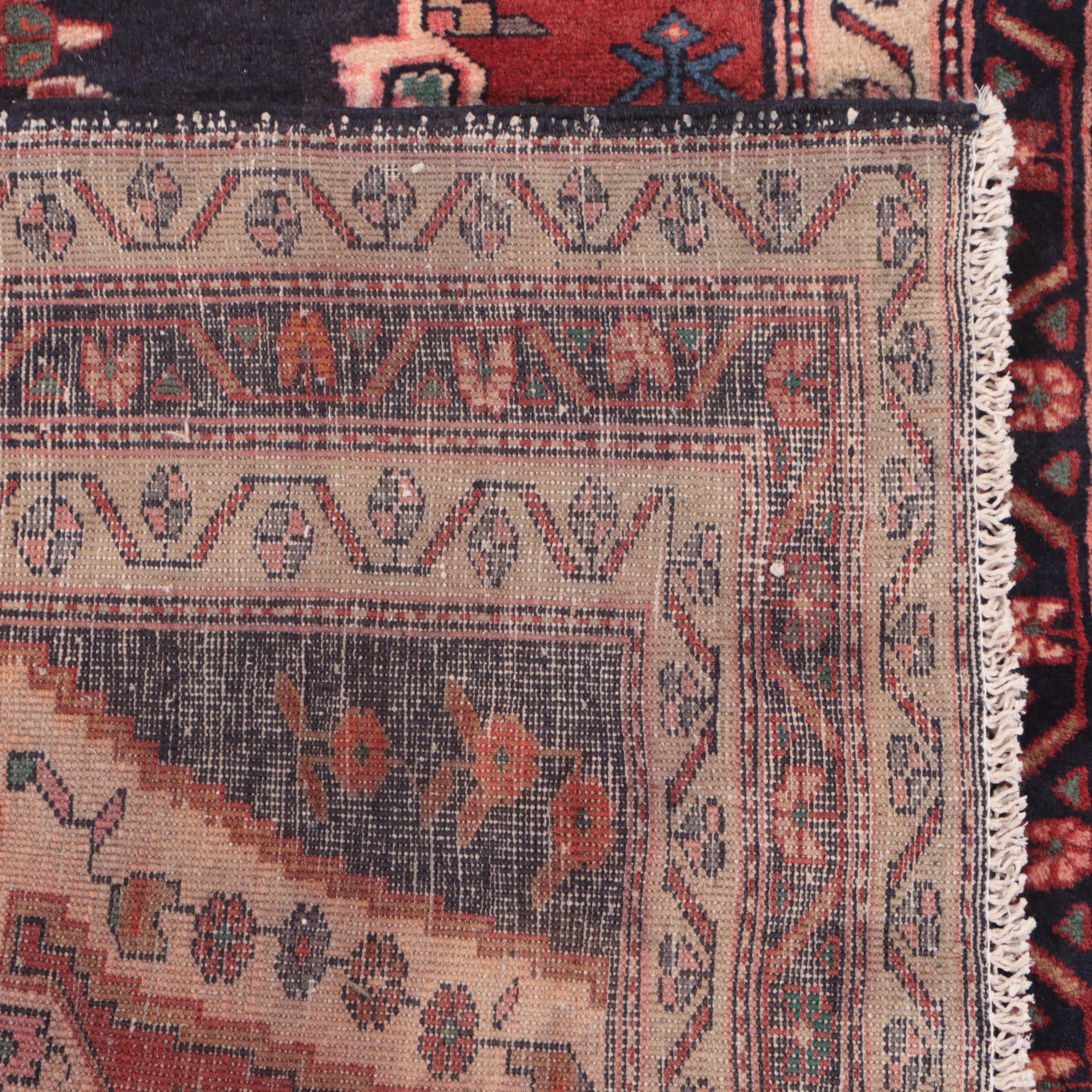 3'10 x 11'3 Hand-Knotted Persian Hamadan Carpet Runner Long Rug