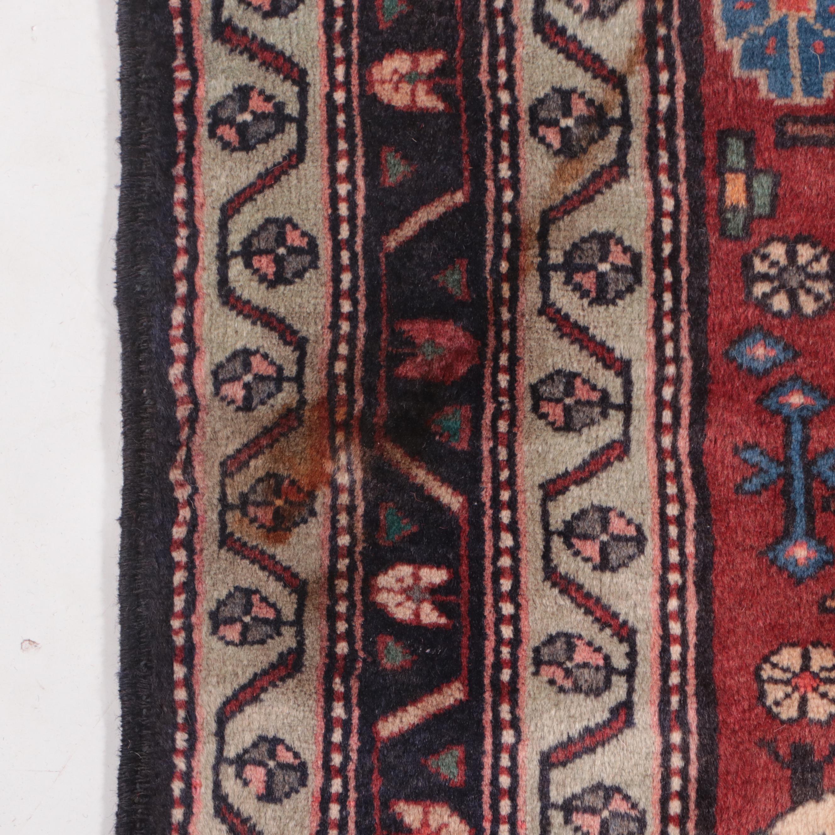 3'10 x 11'3 Hand-Knotted Persian Hamadan Carpet Runner Long Rug