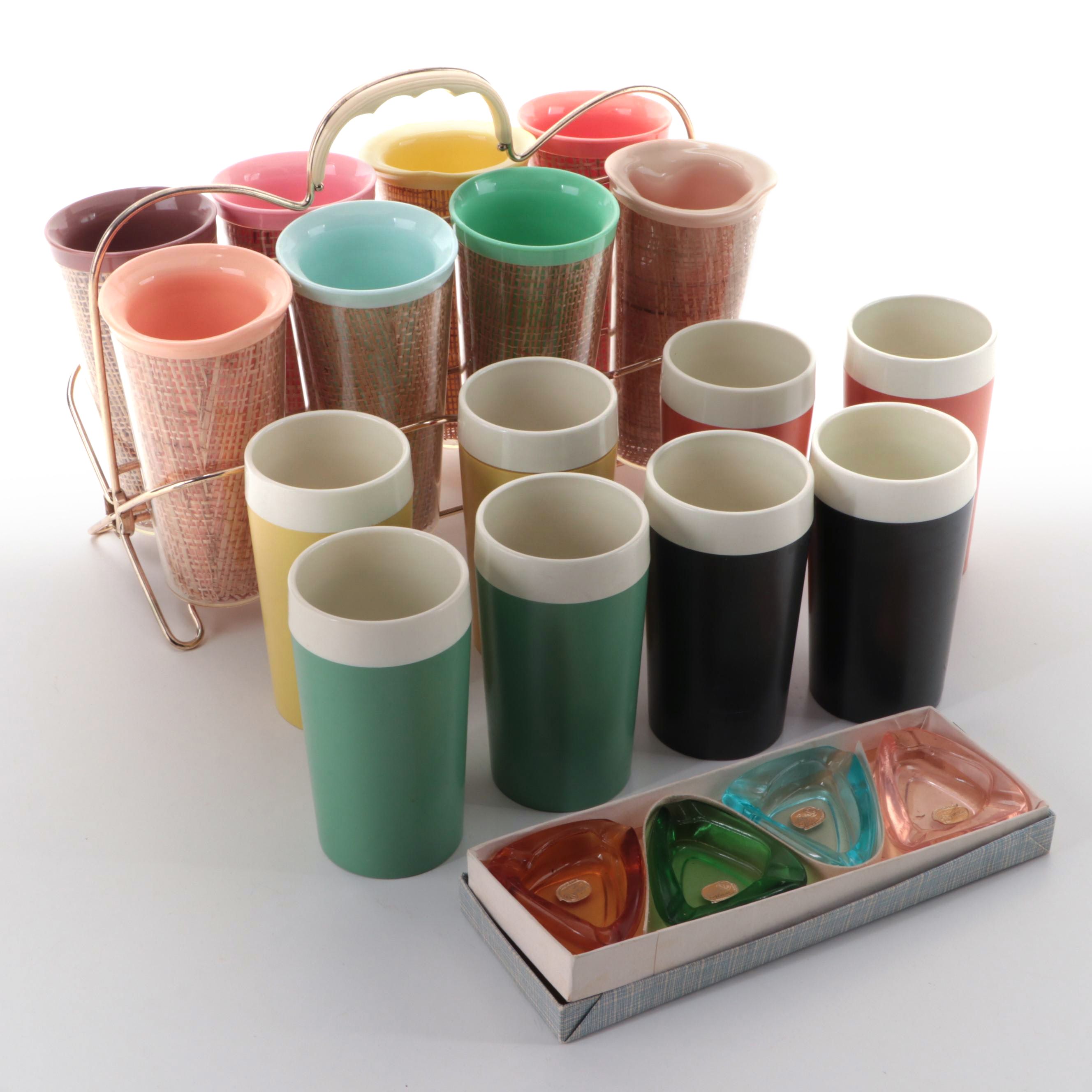 Mid Century Modern Gits Ware Therma-Glass with Other Tumblers and Tableware