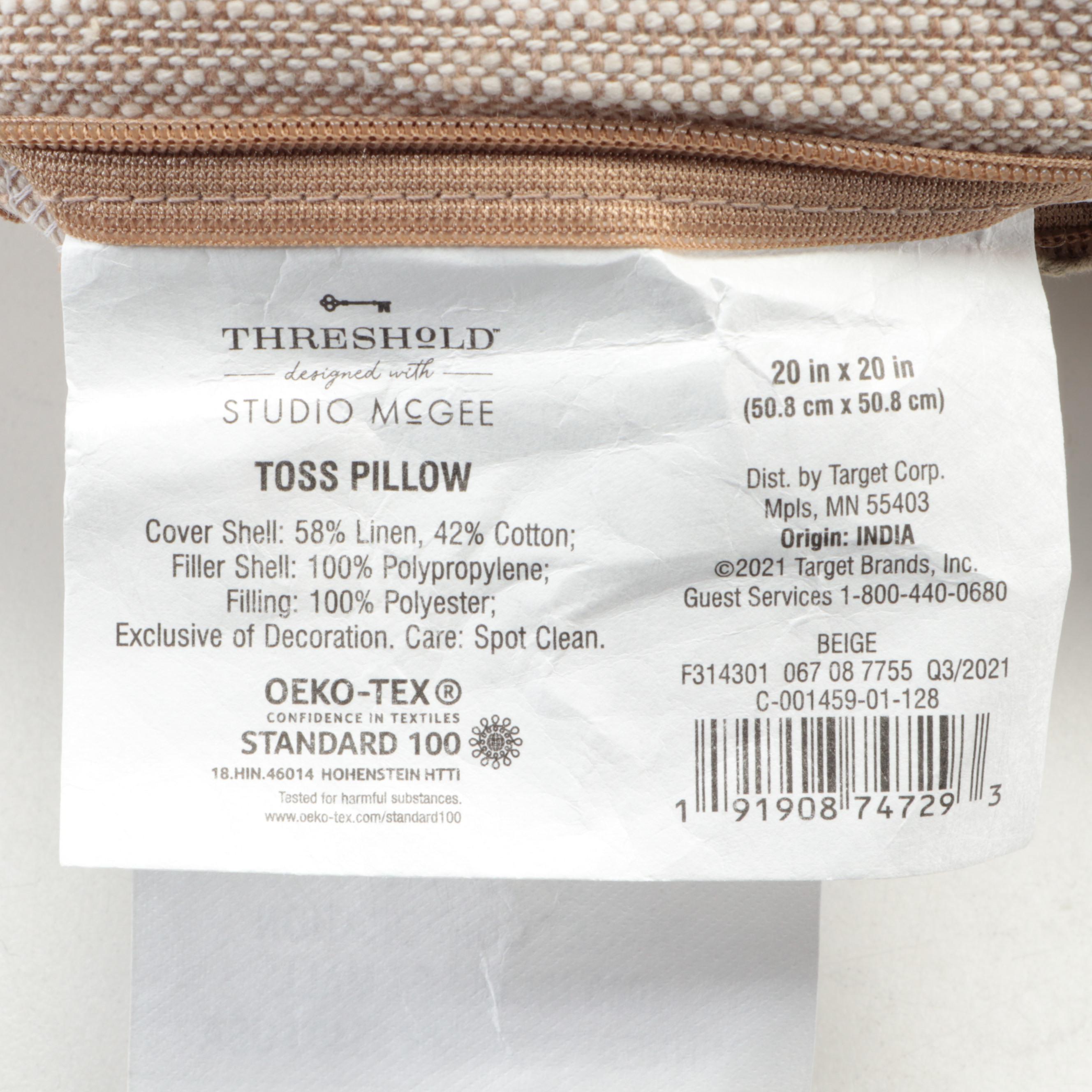 Threshold with Studio McGee Beige Chambray Throw Pillows with Lace Trim