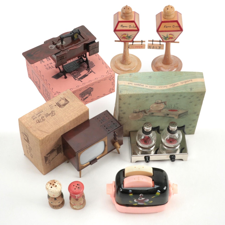 Novelty and Souvenir Salt and Pepper Shakers, Mid-20th Century