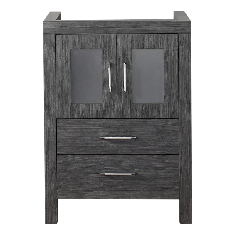 Virtu USA "Dior" Bath Vanity Cabinet Plus Sink and Wall Mirror in Zebra Grey