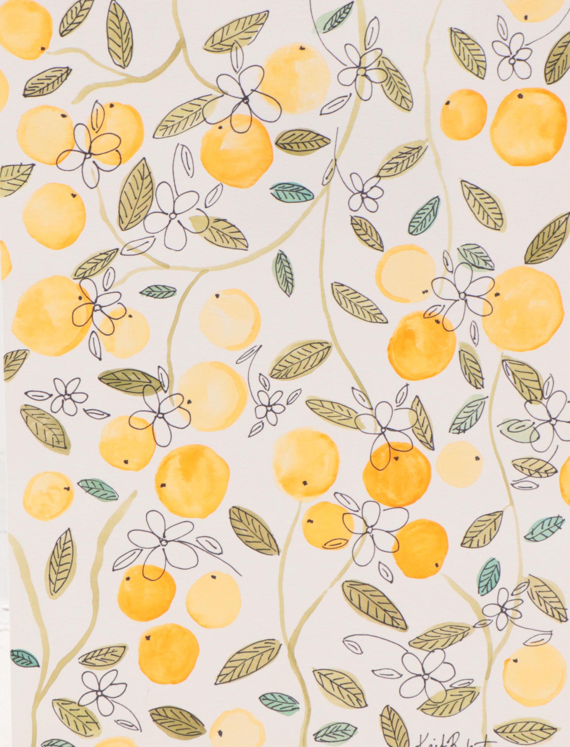 Kait Roberts Ink and Watercolor Painting "Clementine," 2018