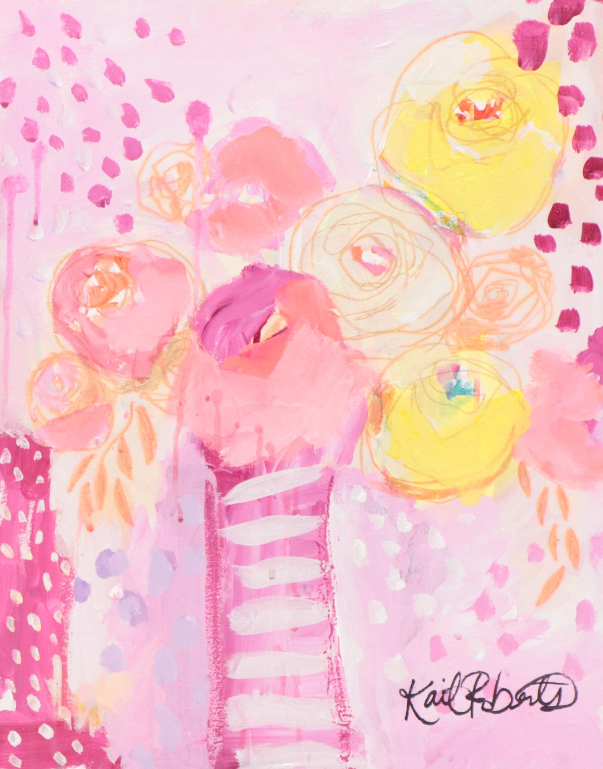 Kait Roberts Mixed Media Painting "Day Dreamers," 2023