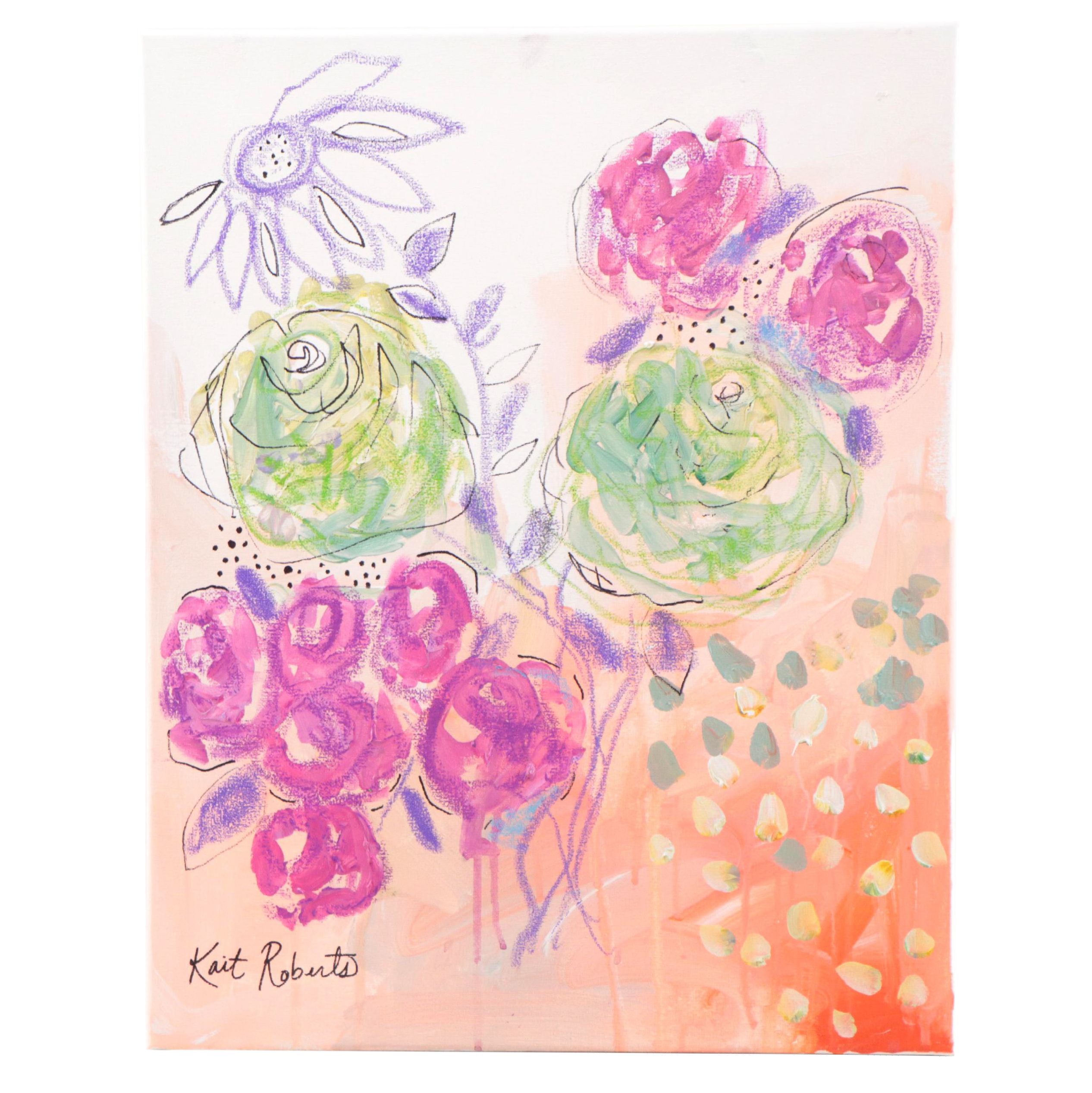 Kait Roberts Mixed Media Painting "Take a Break and Have Some Fun," 2023