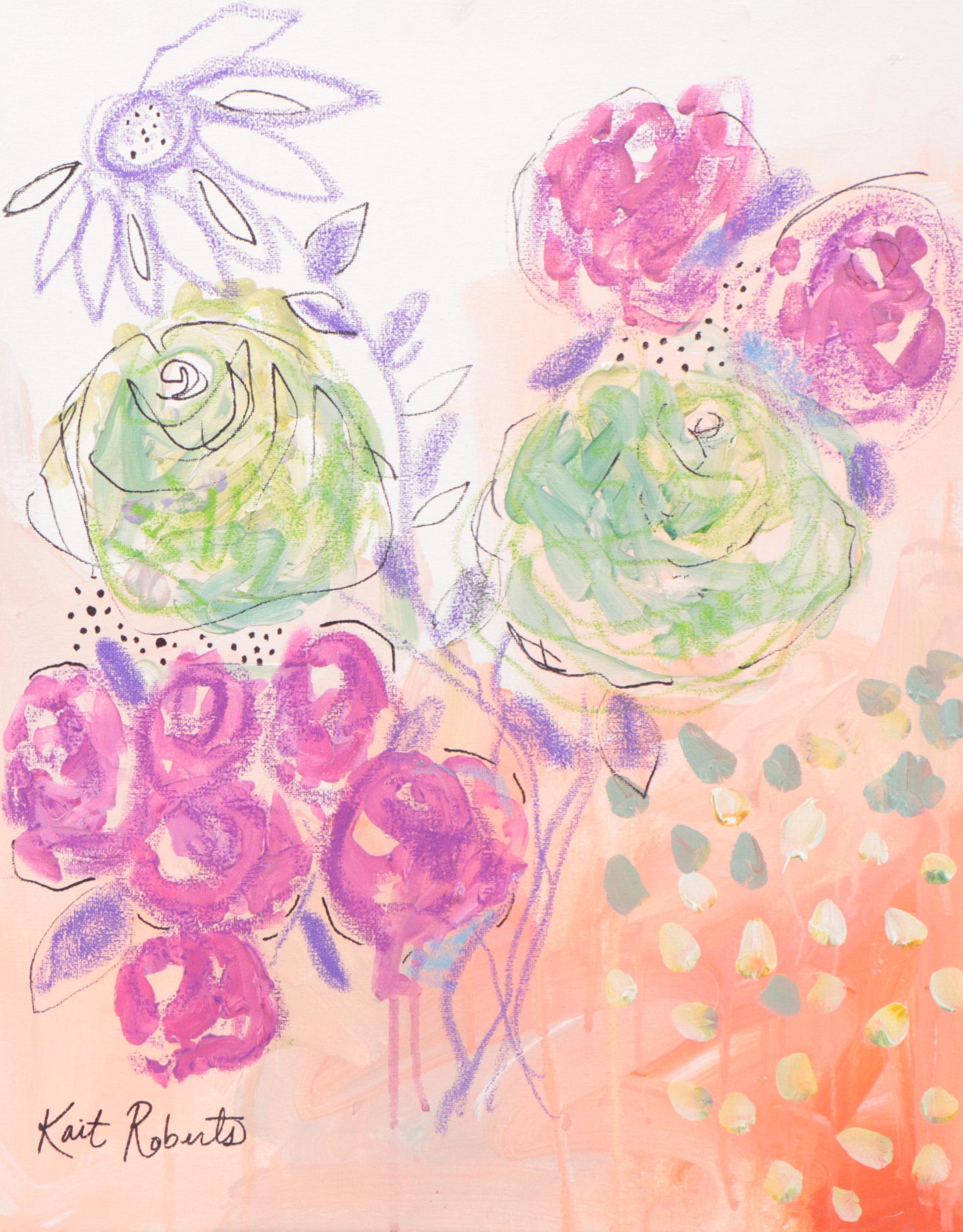 Kait Roberts Mixed Media Painting "Take a Break and Have Some Fun," 2023