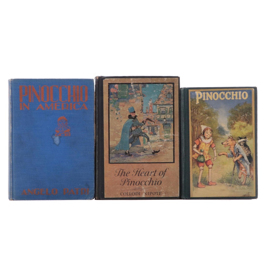 First Edition "Pinocchio in America" by Angelo Patri and More, Early 20th C.