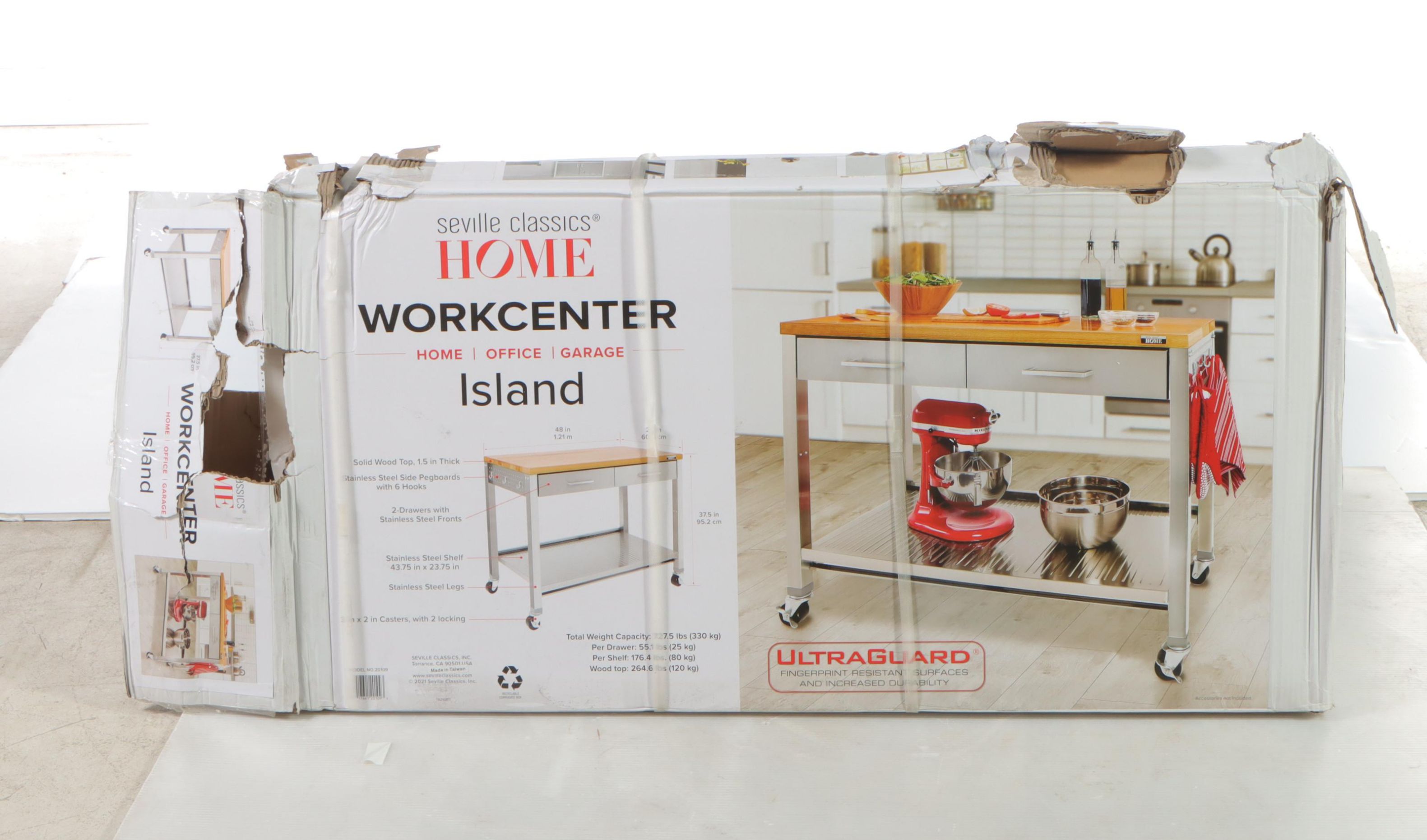 Seville Classics Home Workcenter Island Cart
