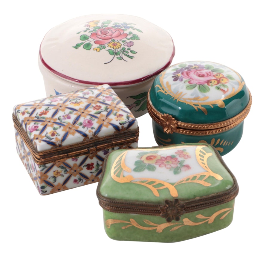 Luneville with Other French Porcelain Vanity Boxes