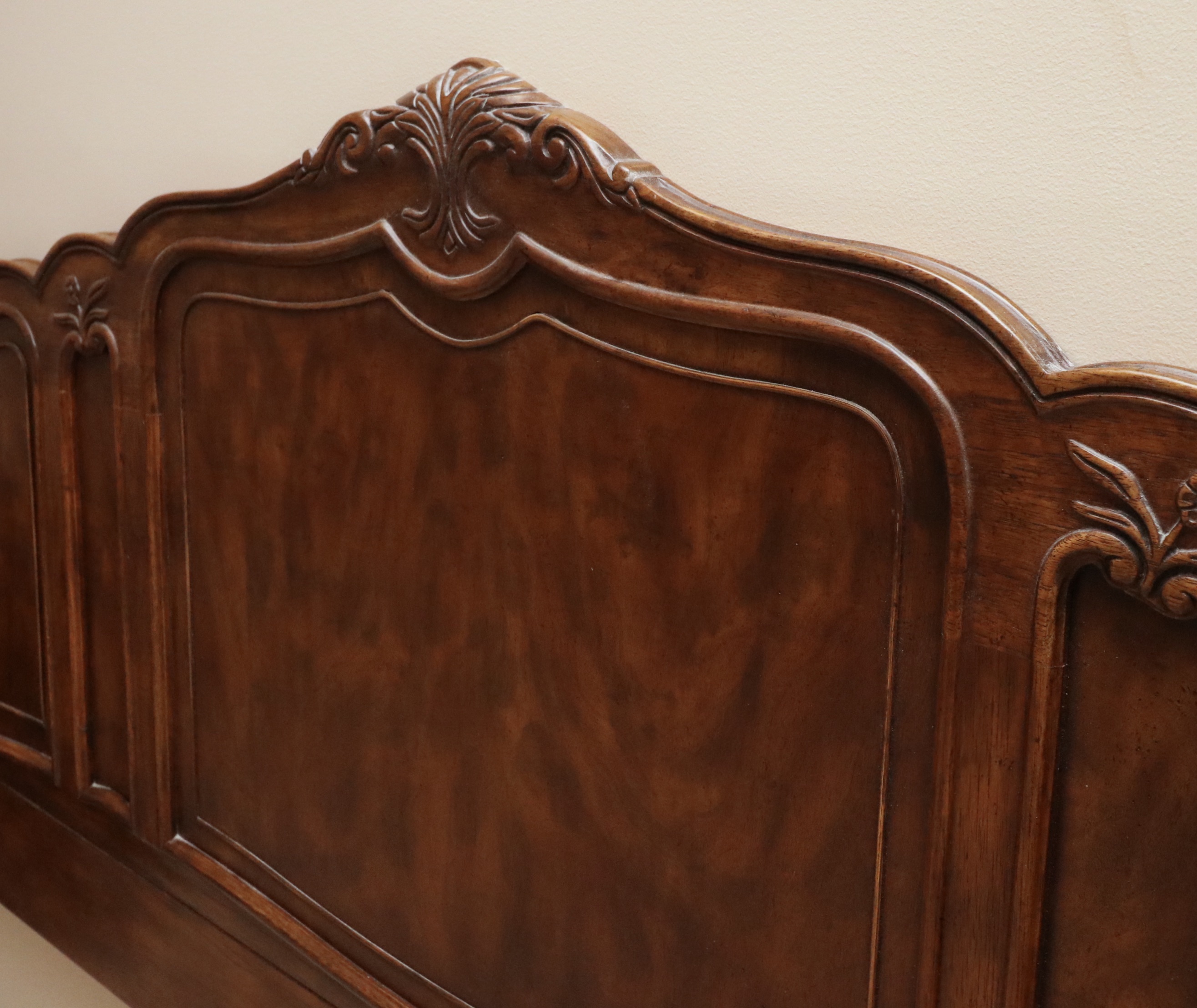 Drexel Heritage "Old Continent" Walnut King Headboard and Nightstands