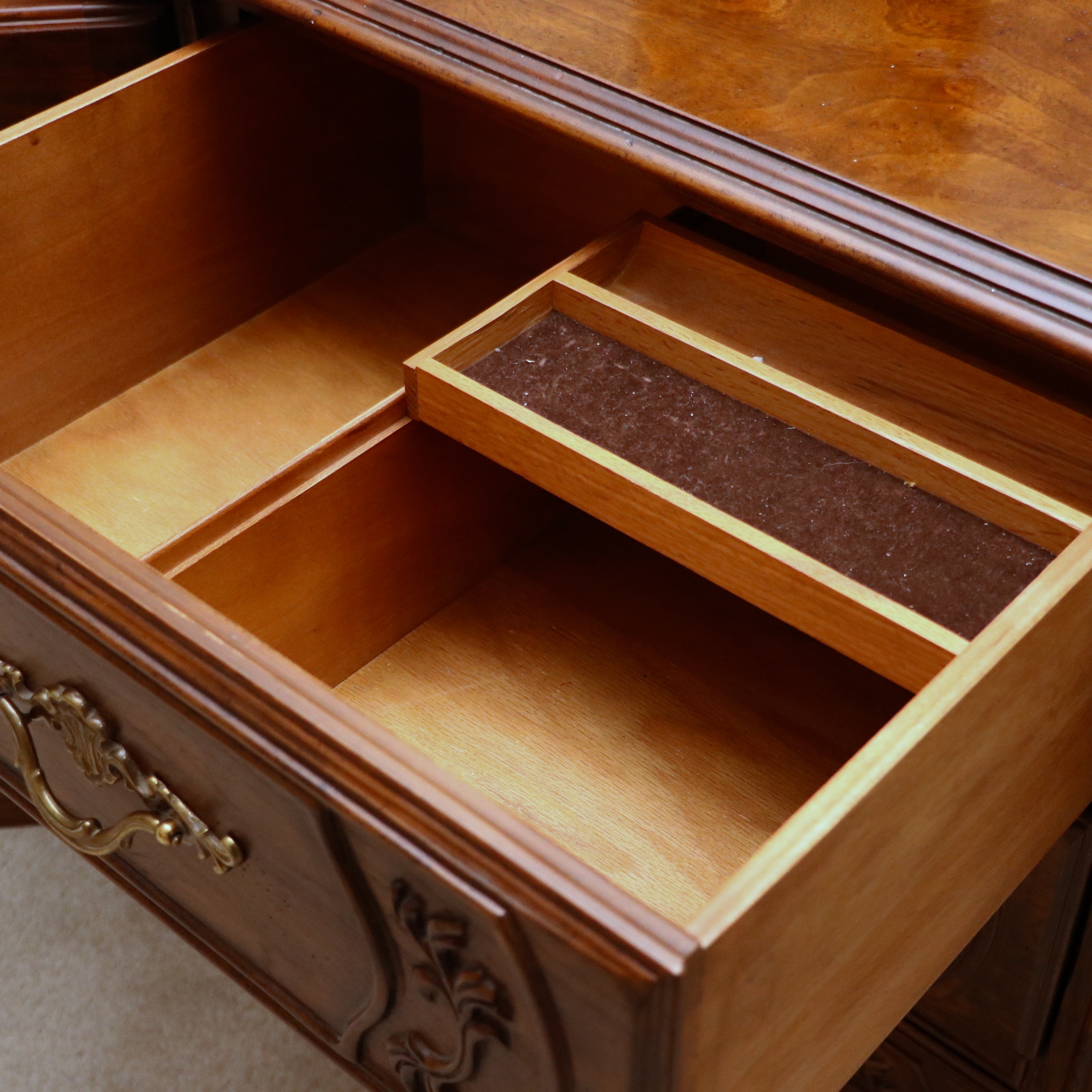 Drexel Heritage "Old Continent" Walnut Dresser with a Trifold Mirror