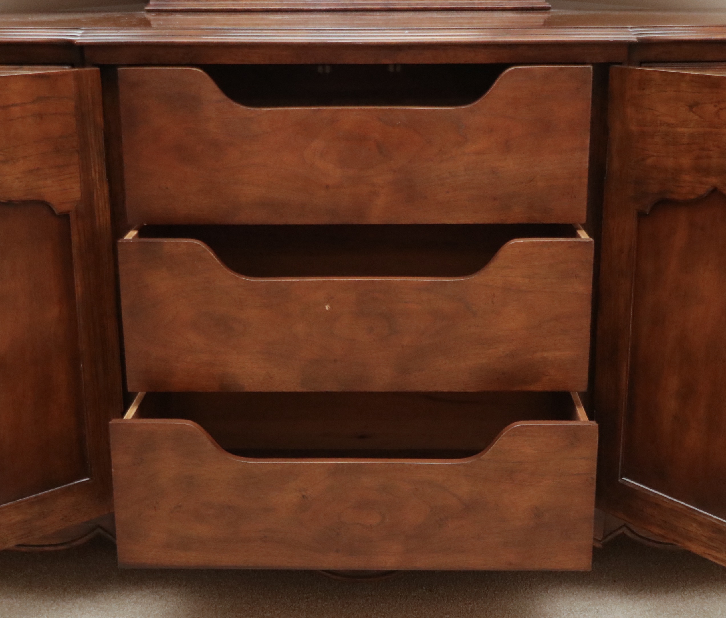 Drexel Heritage "Old Continent" Walnut Dresser with a Trifold Mirror