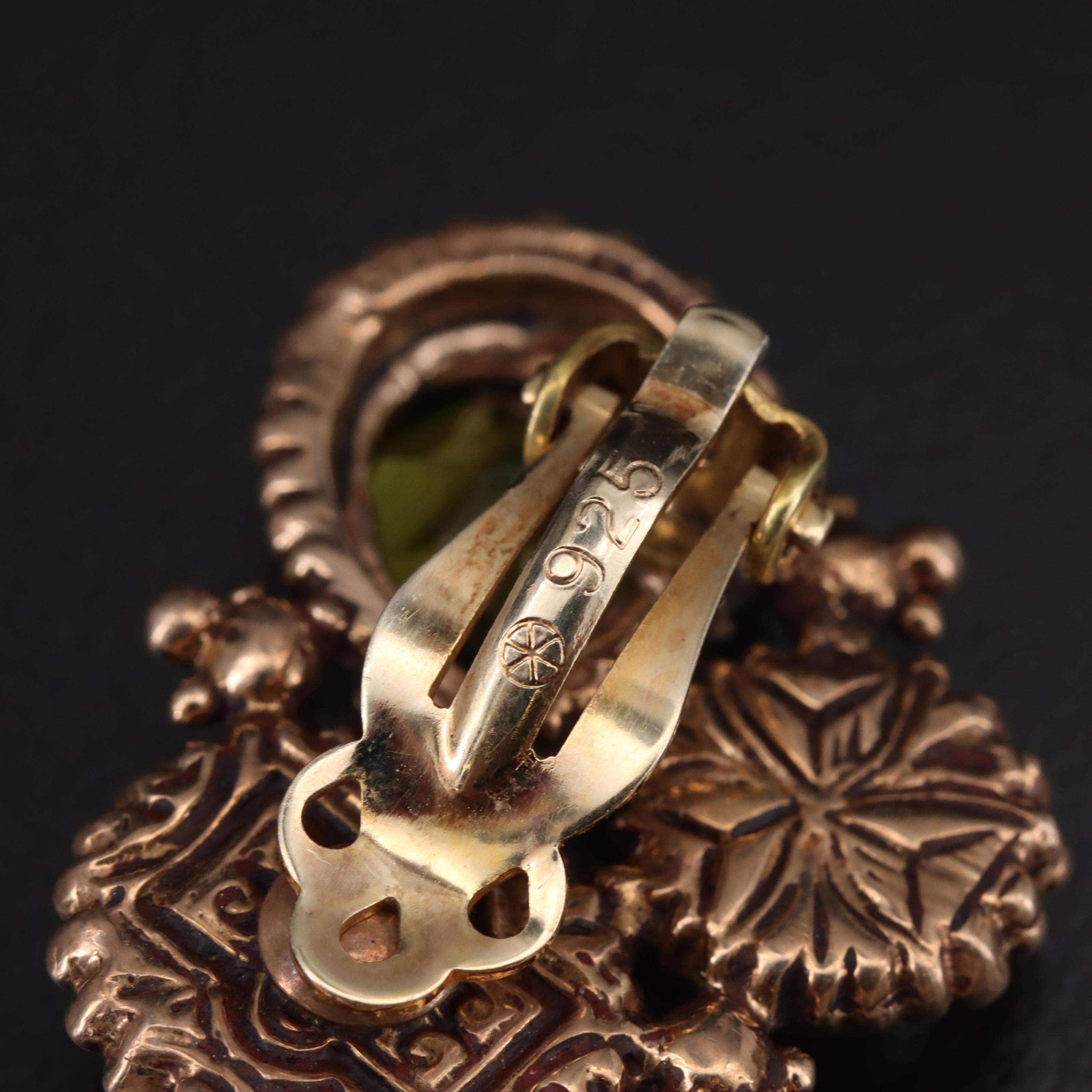 Stephen Dweck Copper Peridot, Pearl and Quartz Earrings