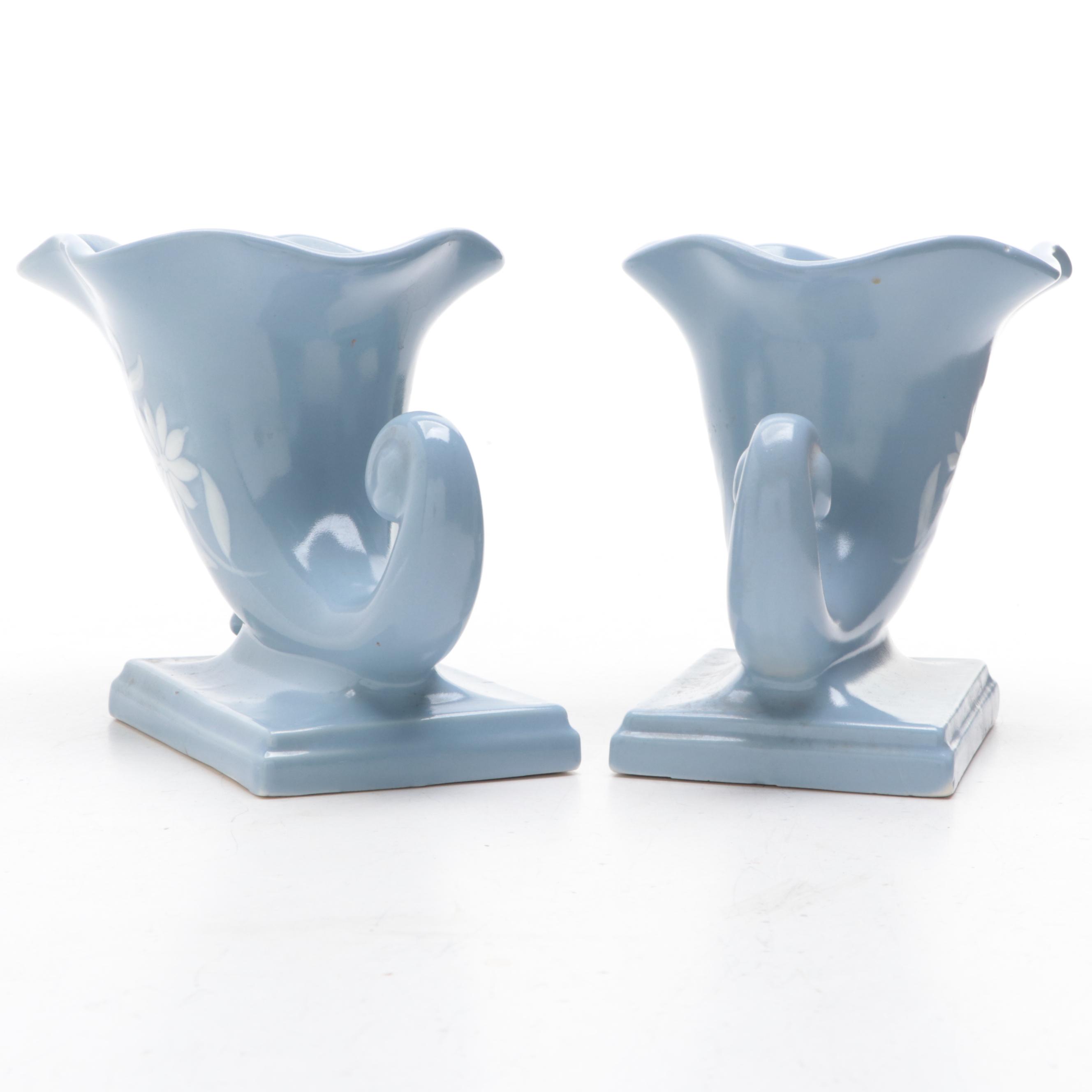 Abingdon Pottery Art Deco Style Cornucopia Vases, Mid-20th Century