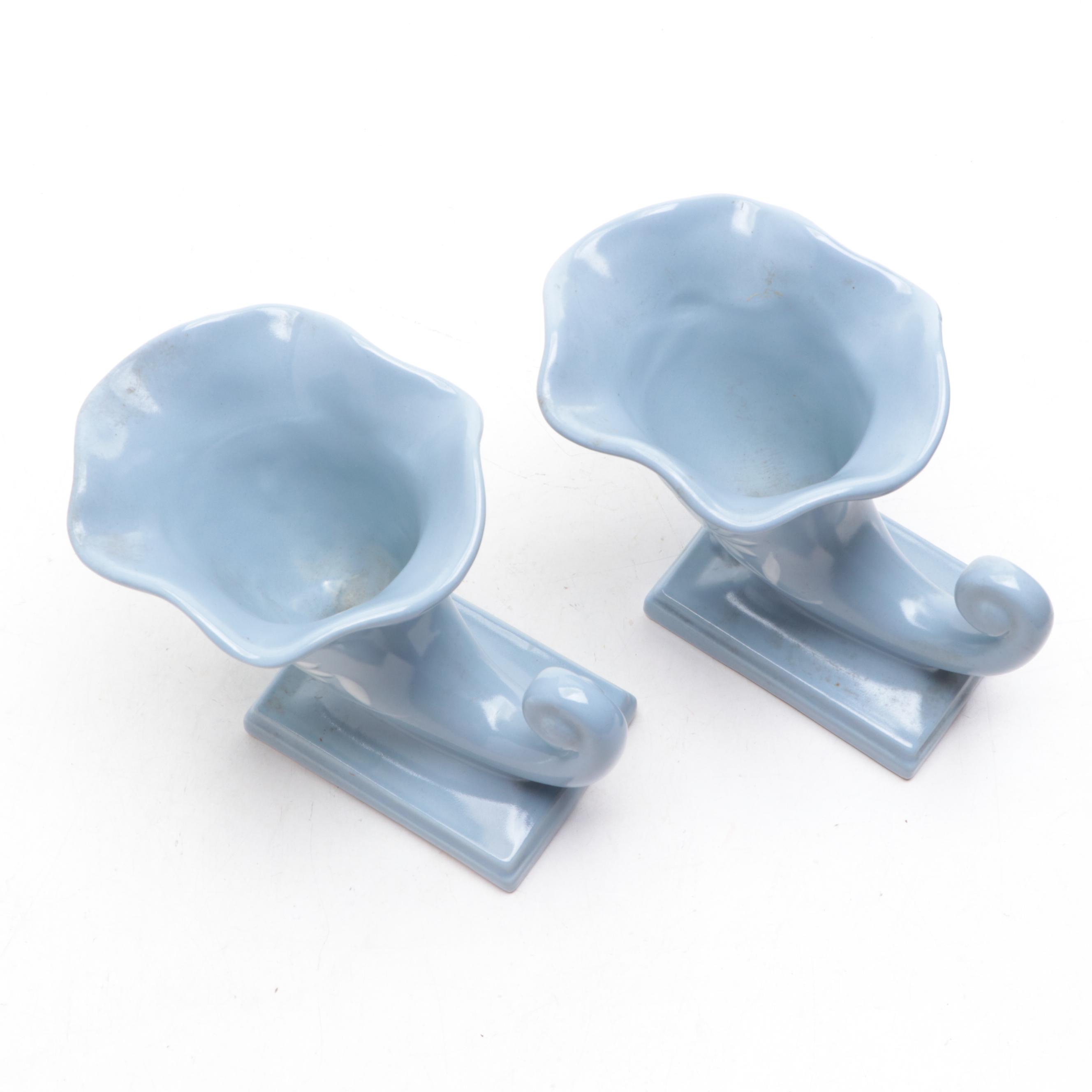 Abingdon Pottery Art Deco Style Cornucopia Vases, Mid-20th Century