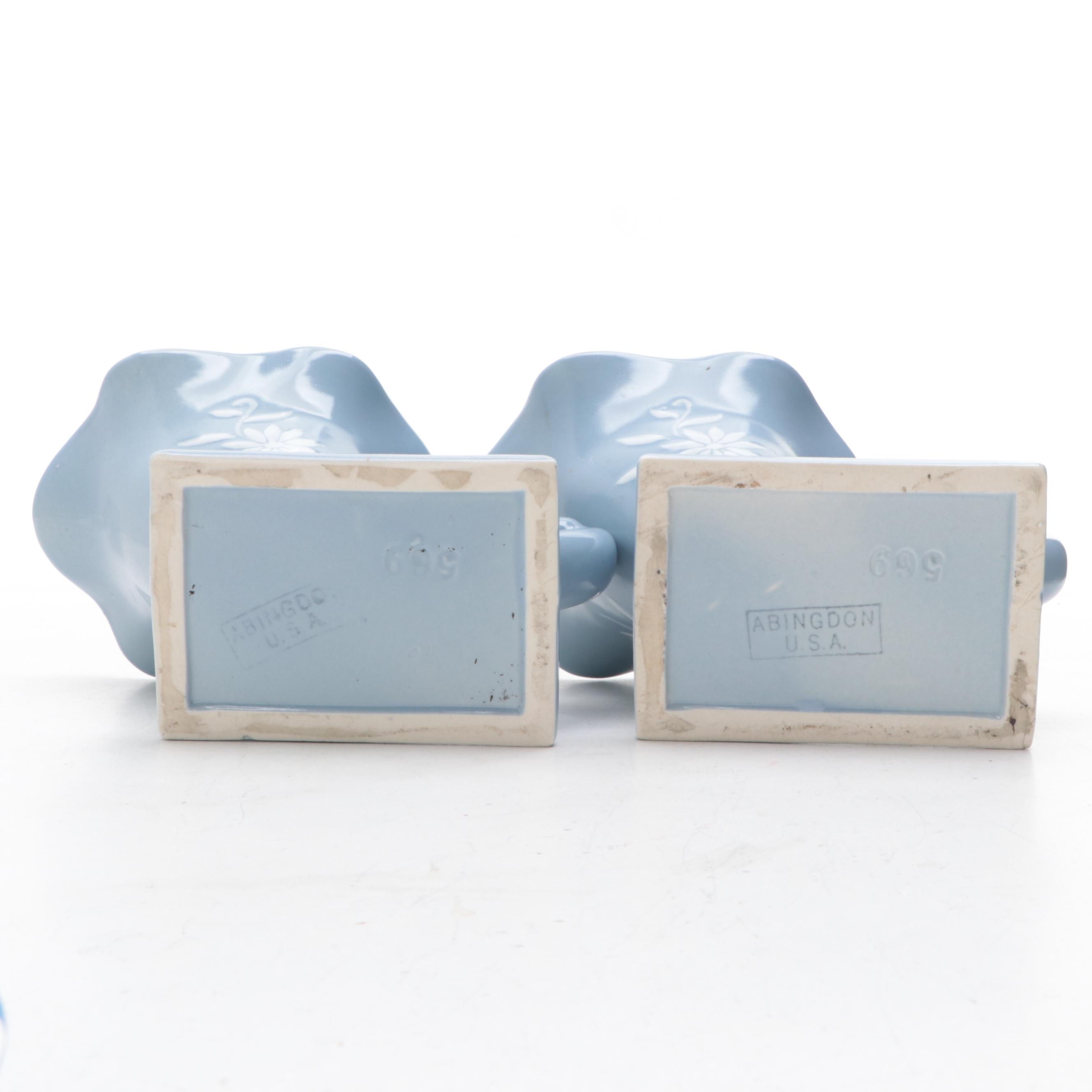 Abingdon Pottery Art Deco Style Cornucopia Vases, Mid-20th Century