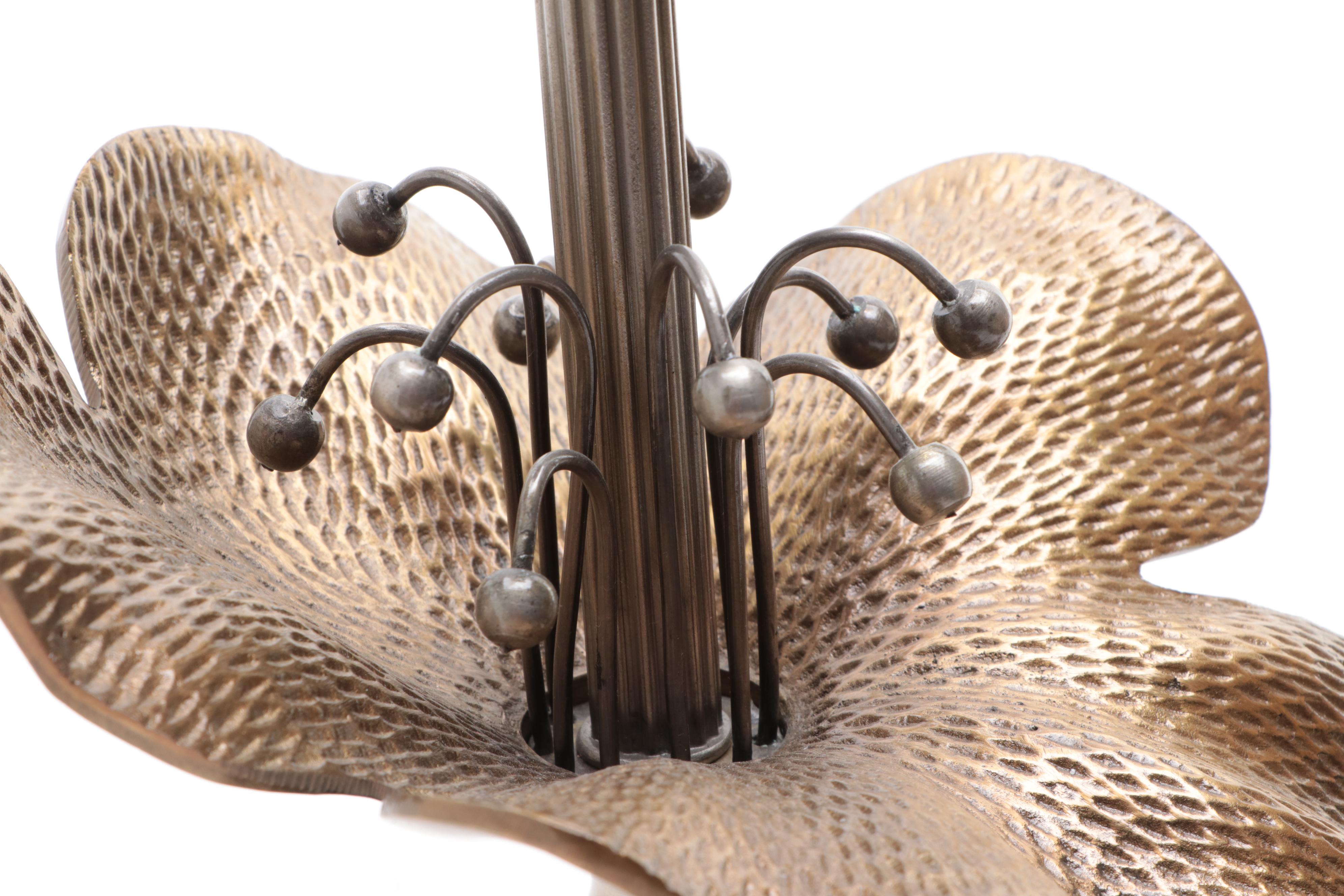 Wildwood Accents Cast Brass and Metal Floral Candlesticks