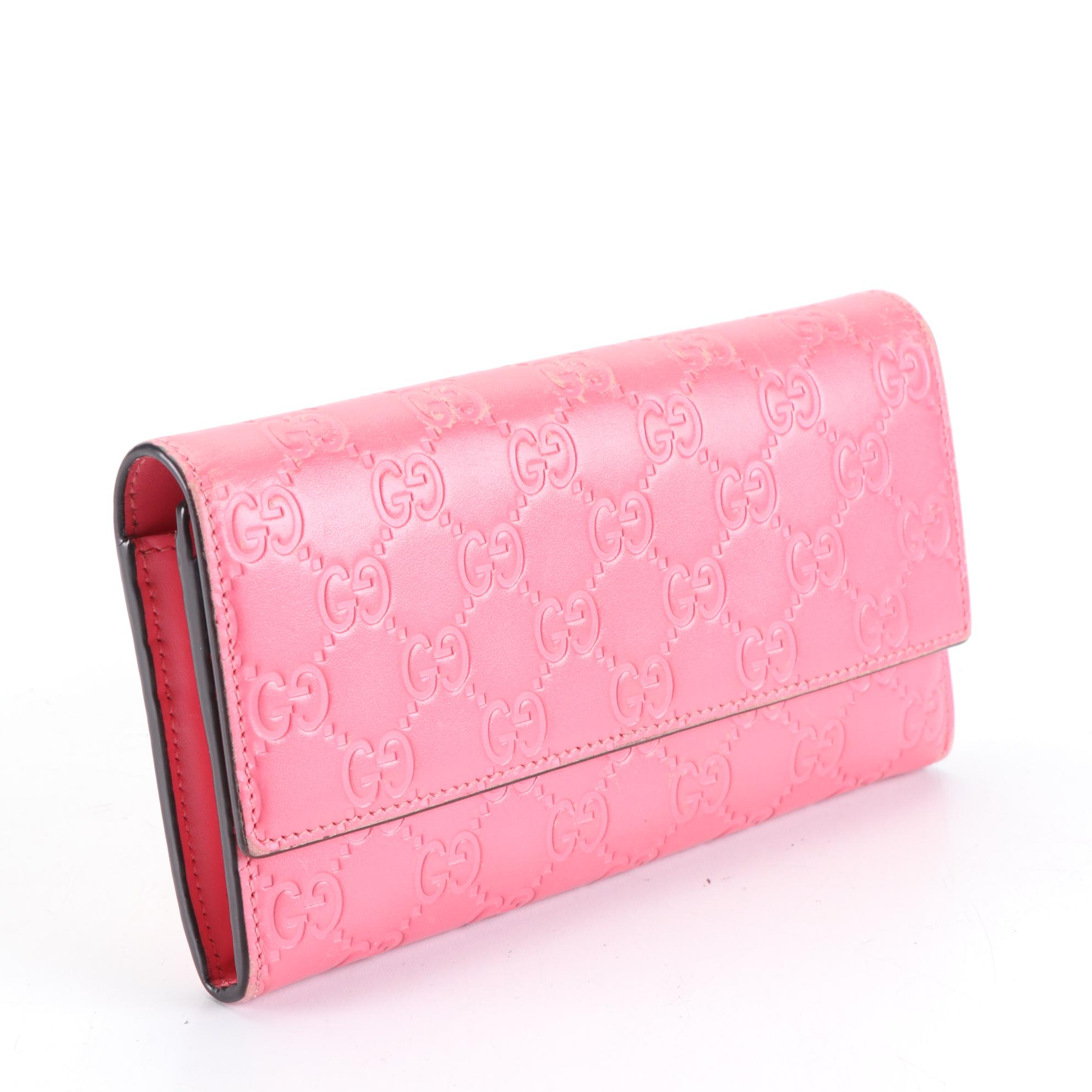 Gucci Continental Wallet in Pink Guccissima Leather