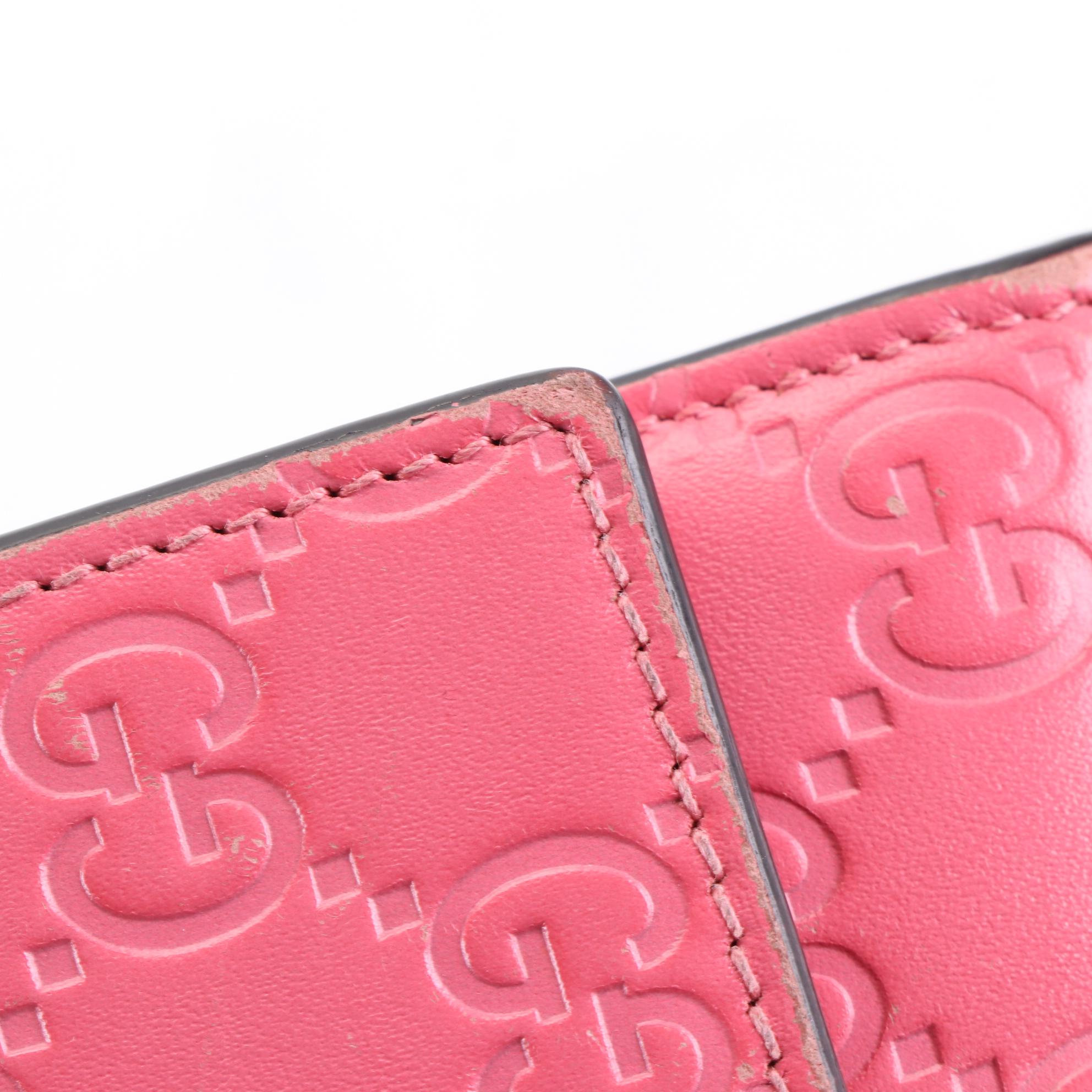Gucci Continental Wallet in Pink Guccissima Leather