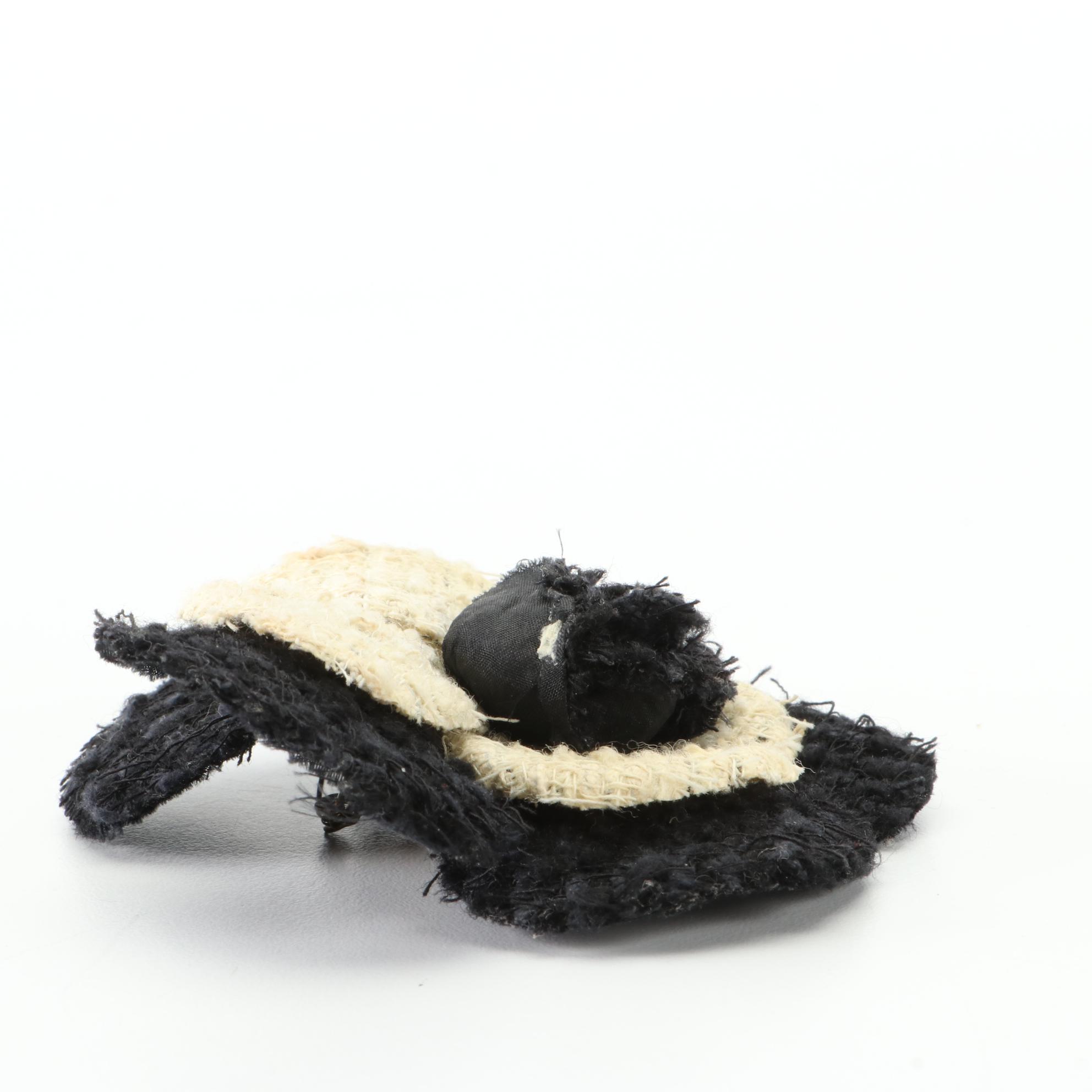 Chanel Camellia Tweed Flower Brooch with Box