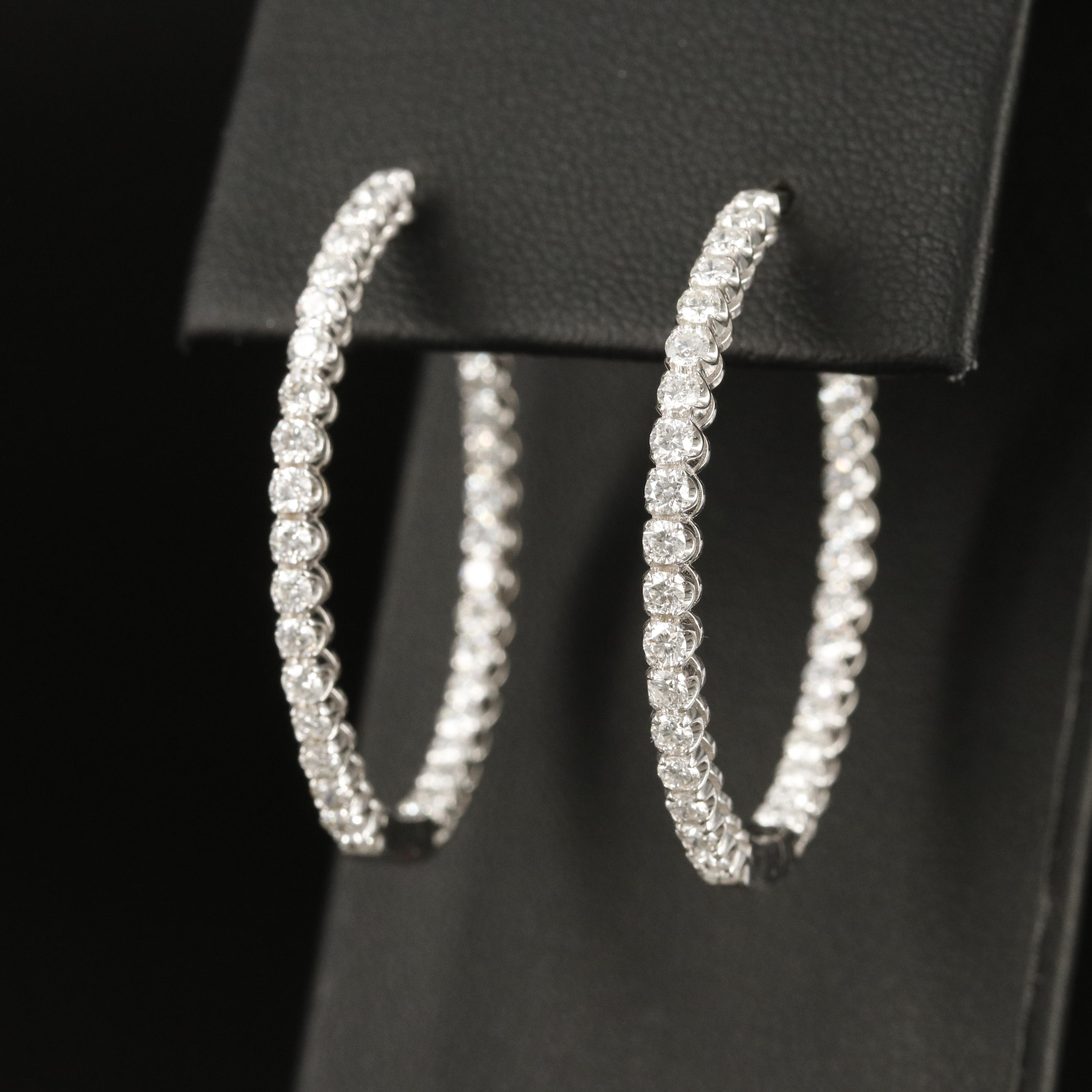 14K 2.20 CTW Diamond Inside Out Hoop Earrings