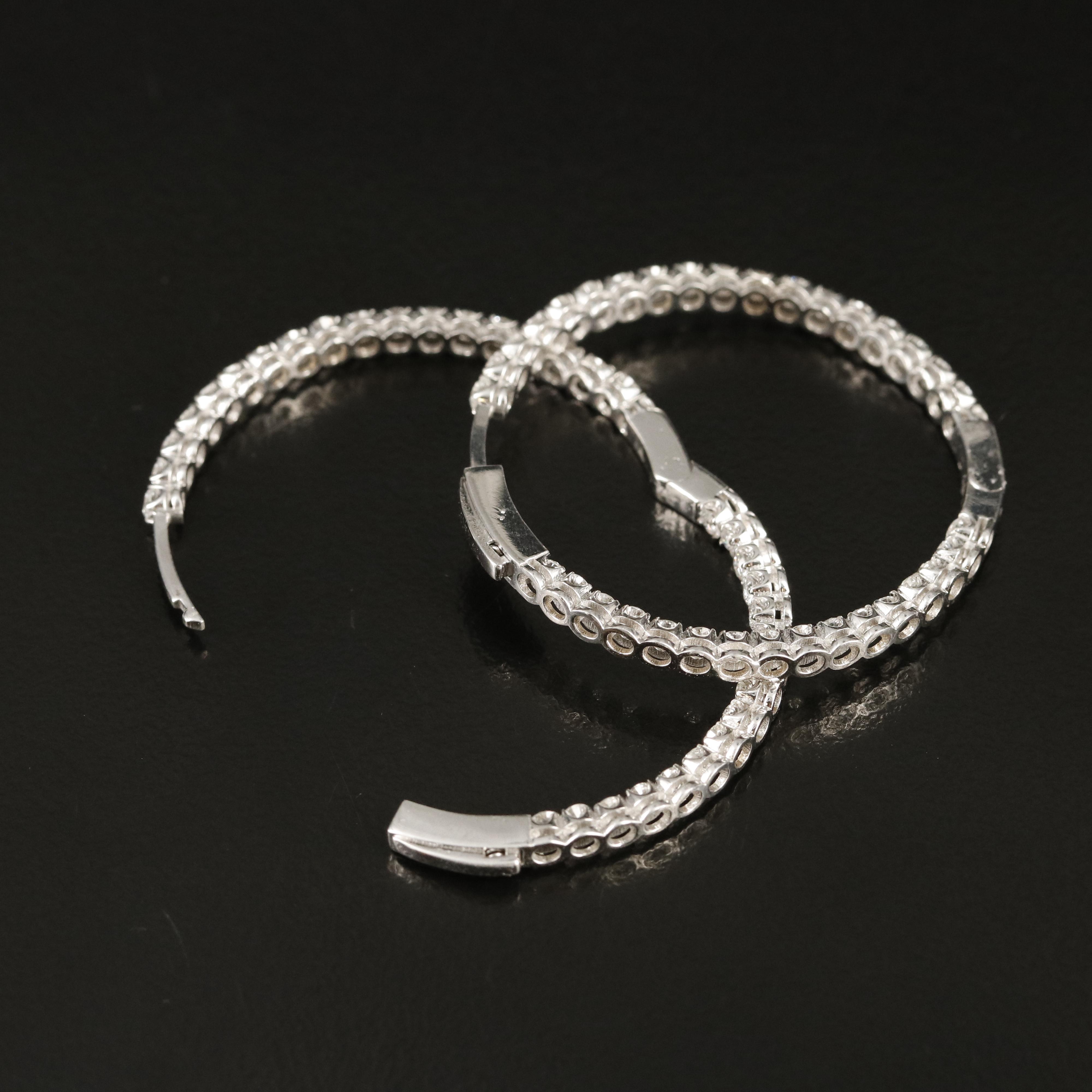 14K 2.20 CTW Diamond Inside Out Hoop Earrings