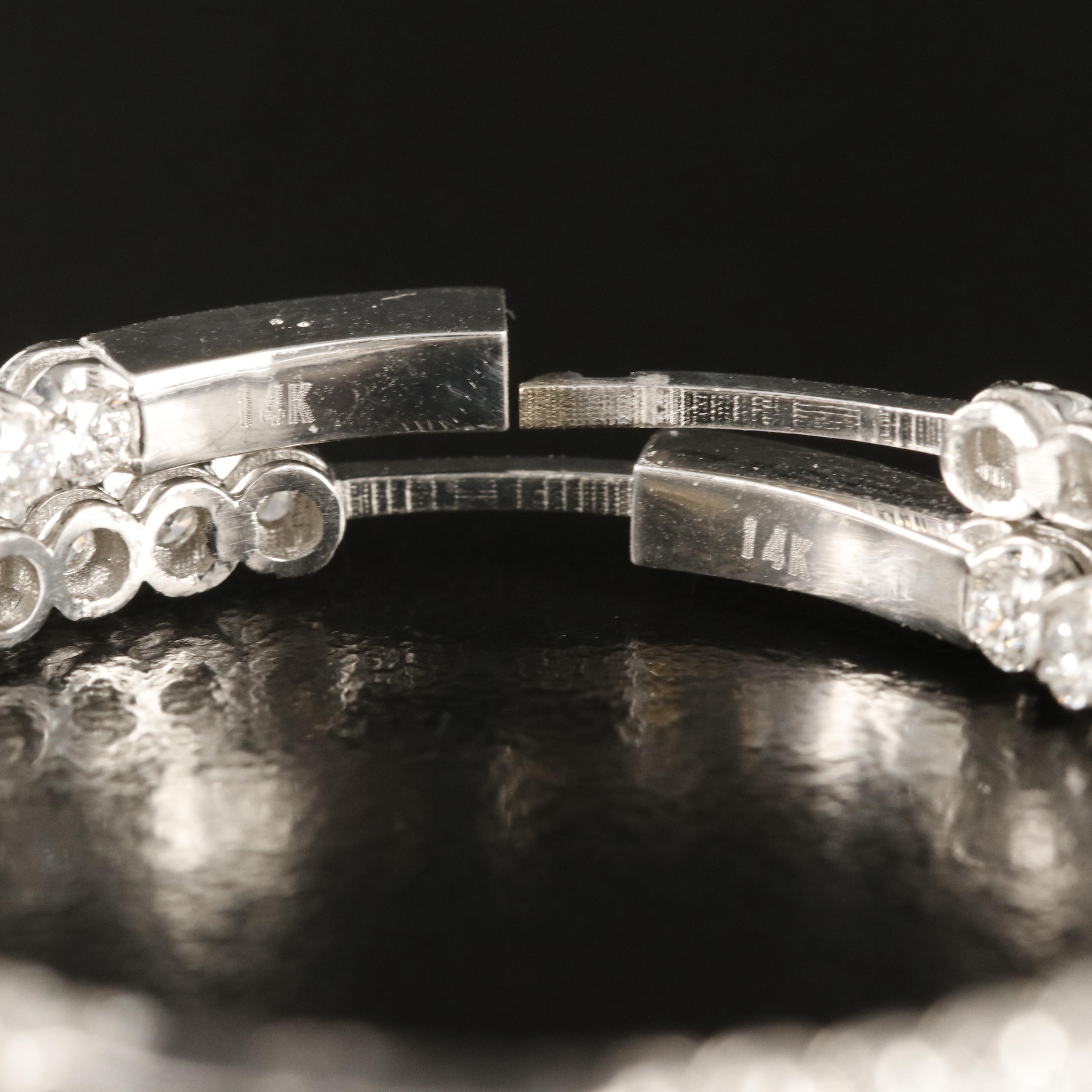 14K 2.20 CTW Diamond Inside Out Hoop Earrings