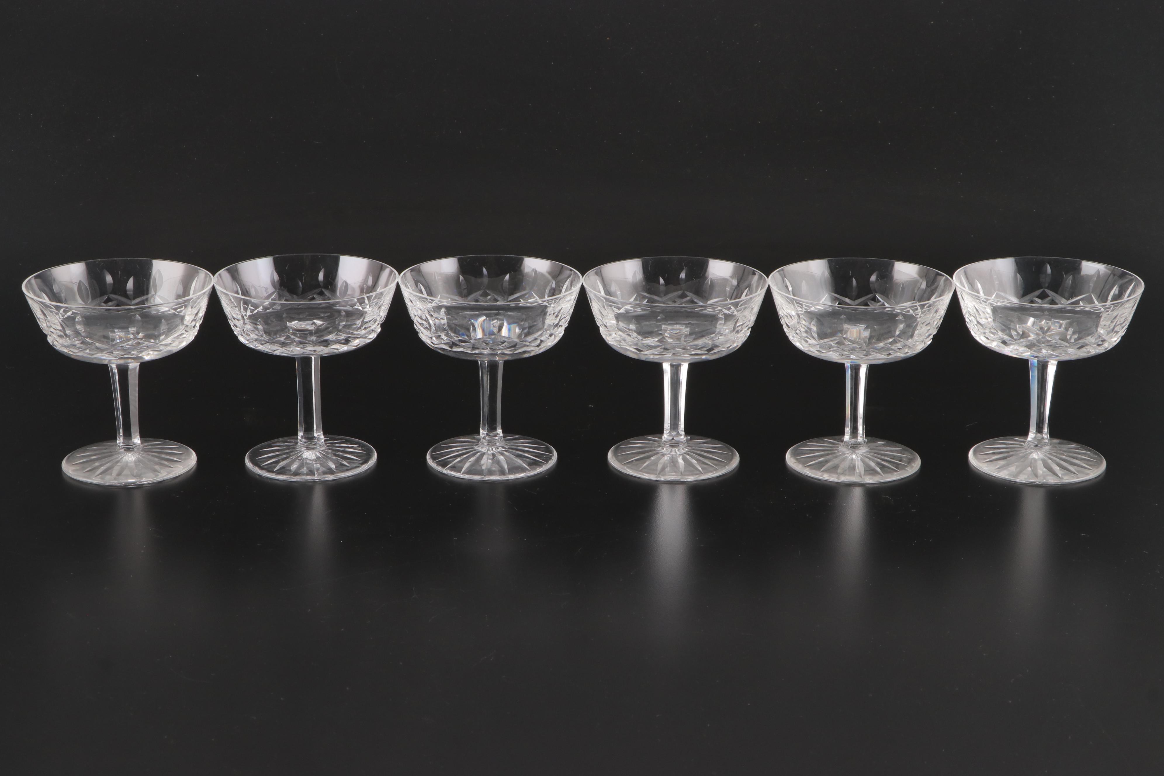 Waterford "Lismore" Crystal Champagne Coupes