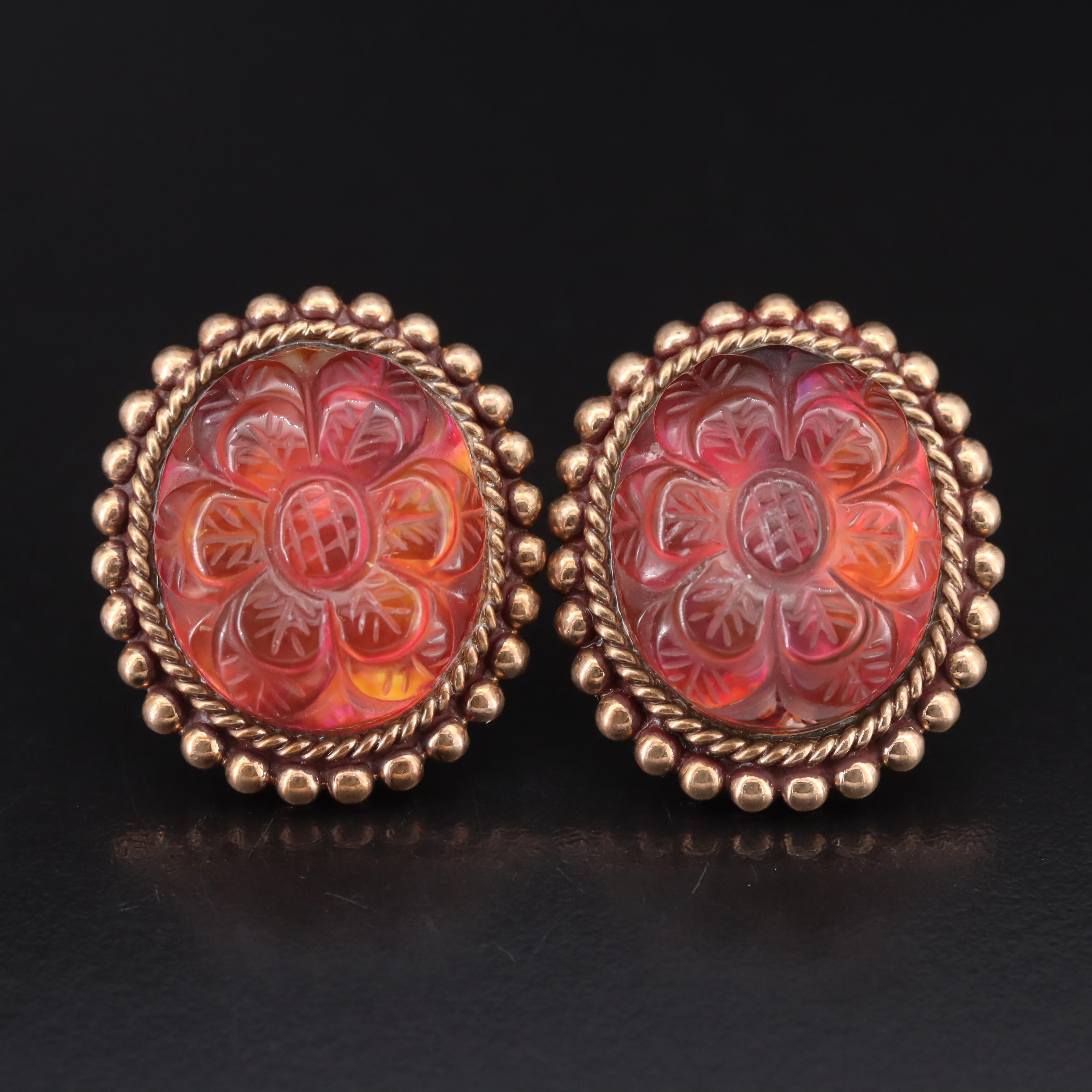 Stephen Dweck Copper Quartz Flower Earrings