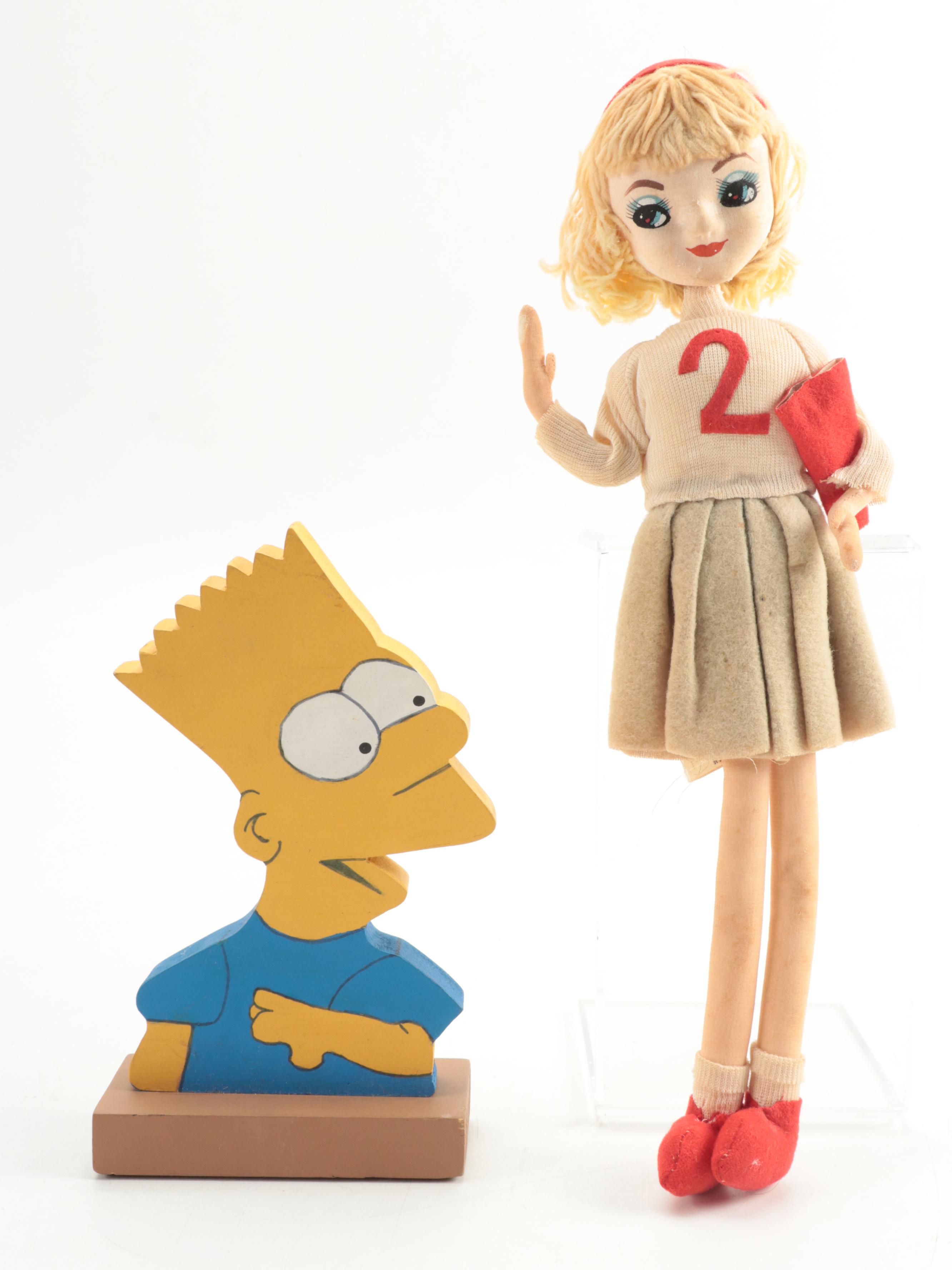 Mattel Barbie No. 850 with Other Dolls, Accessories and Bart Simpson Figure