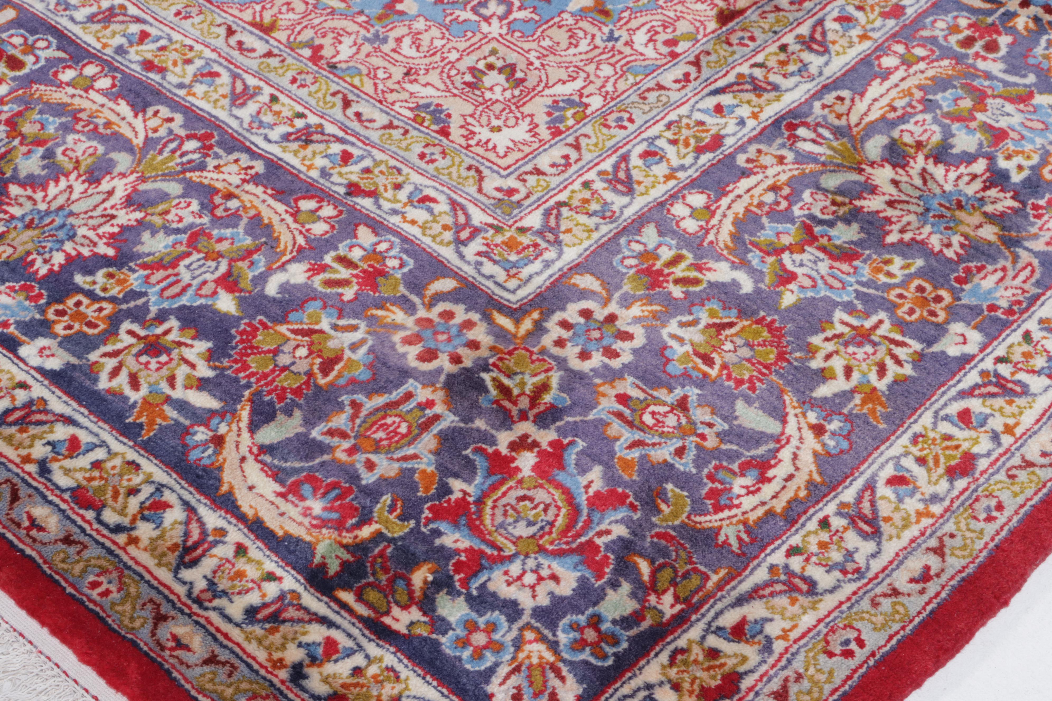 10'7 x 16'5 Hand-Knotted Persian Kashan Room Sized Rug