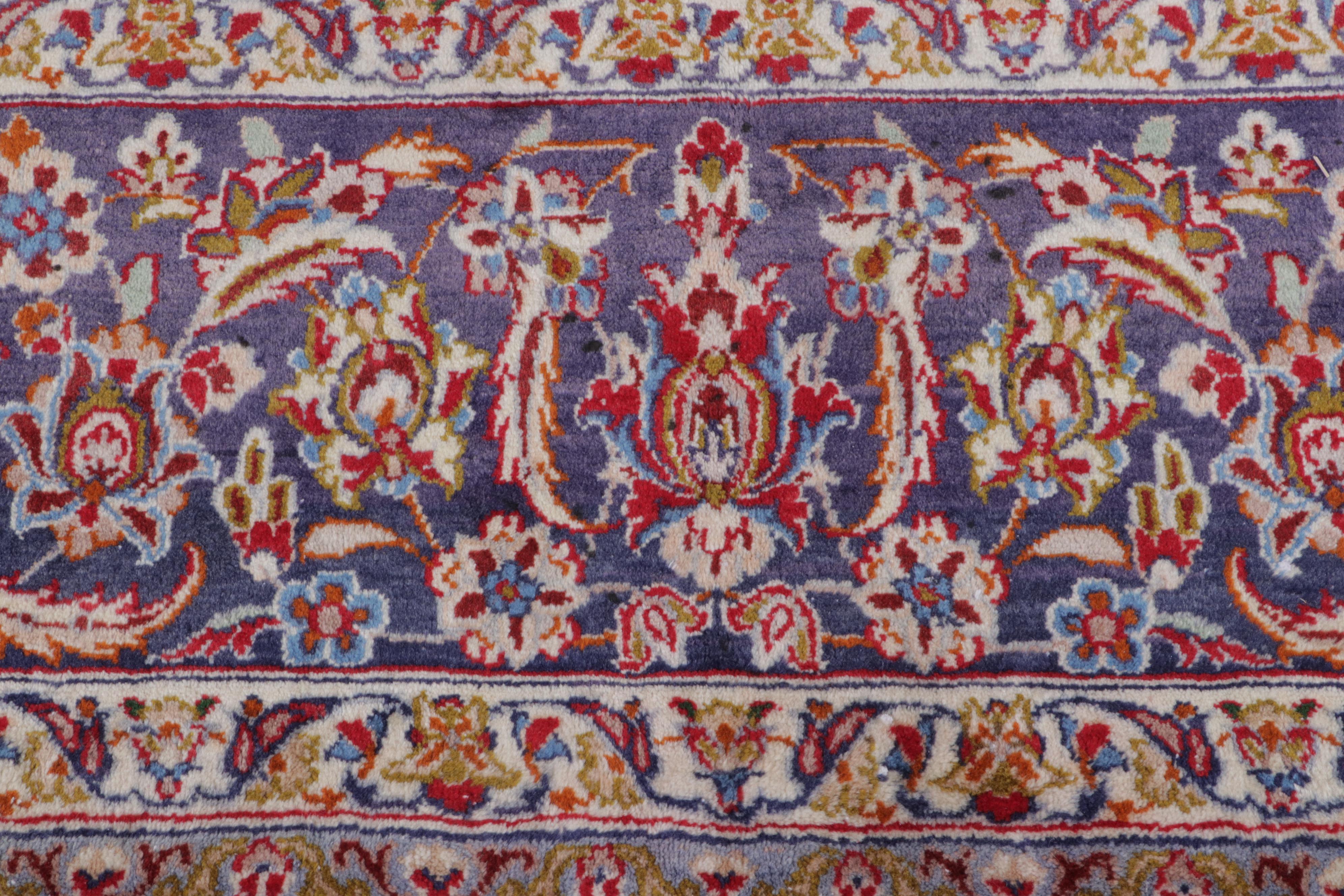 10'7 x 16'5 Hand-Knotted Persian Kashan Room Sized Rug