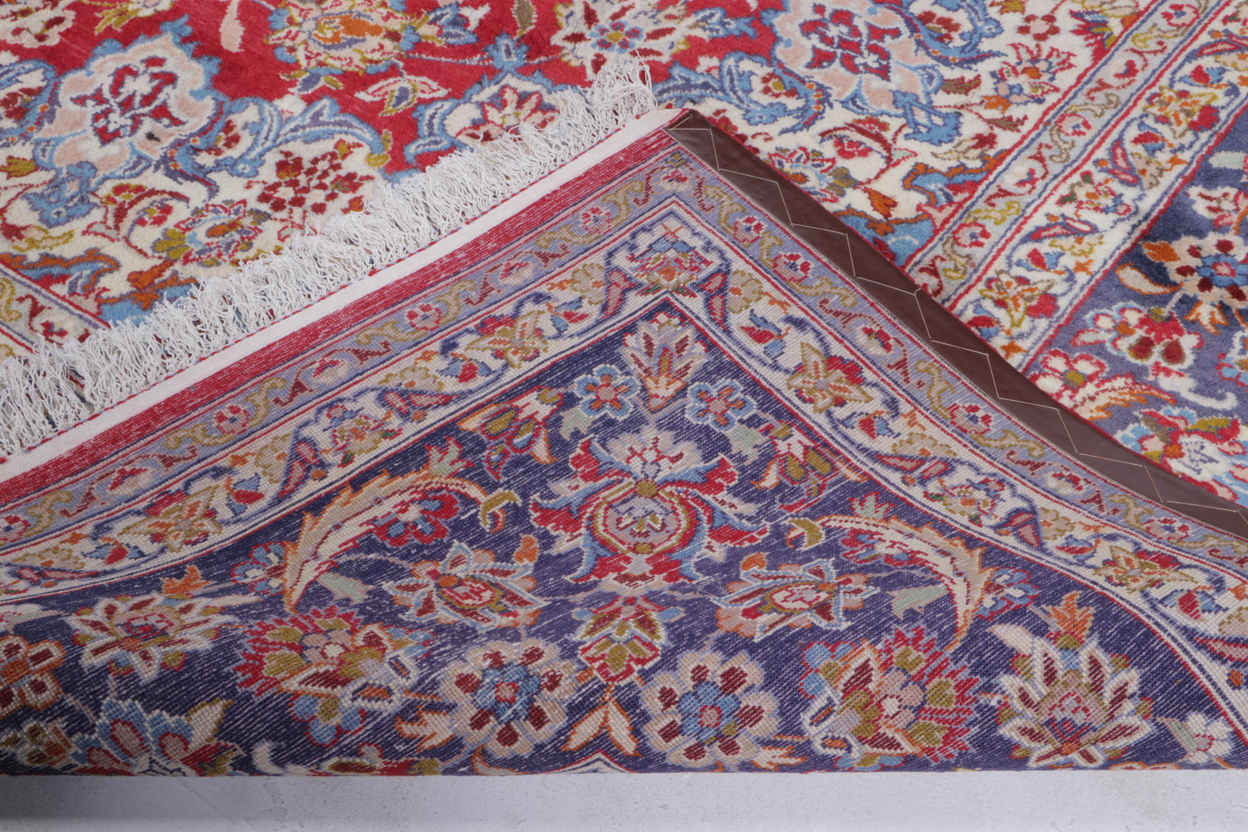 10'7 x 16'5 Hand-Knotted Persian Kashan Room Sized Rug